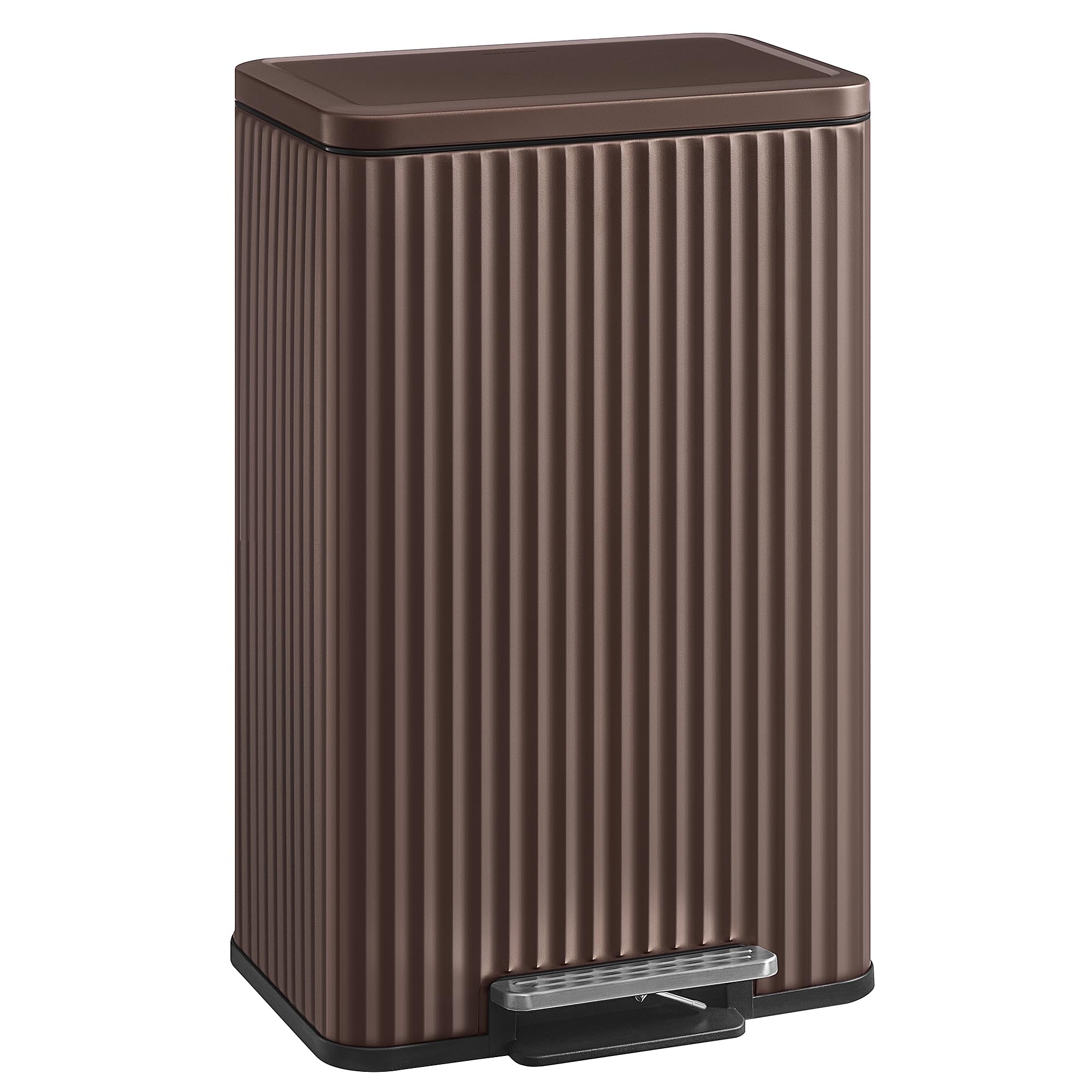 SONGMICS 13 Gallon Stainless Steel Kitchen Trash Can with Lid