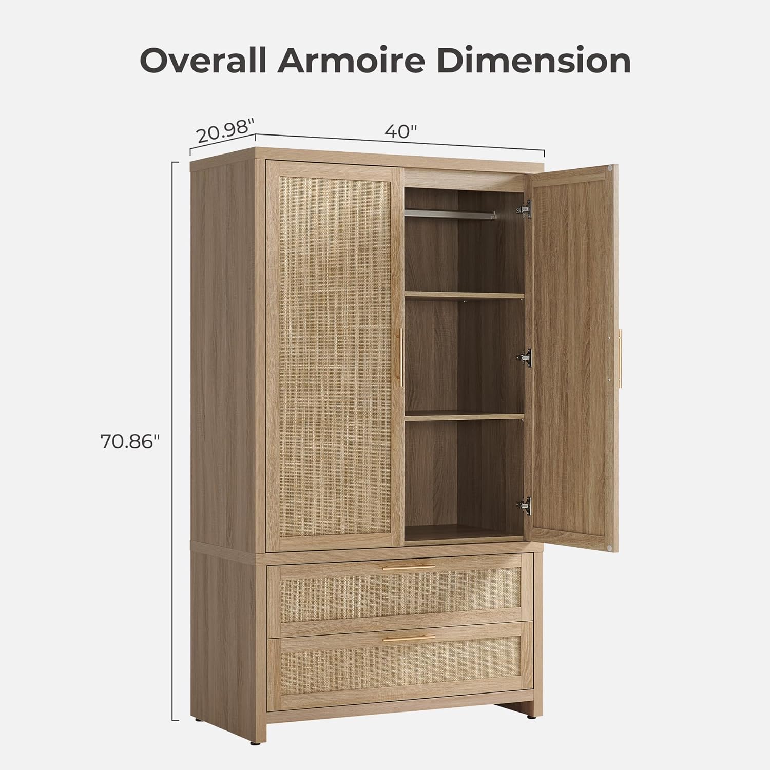 SICOTAS Larger Armoire Wardrobe Closet, 71