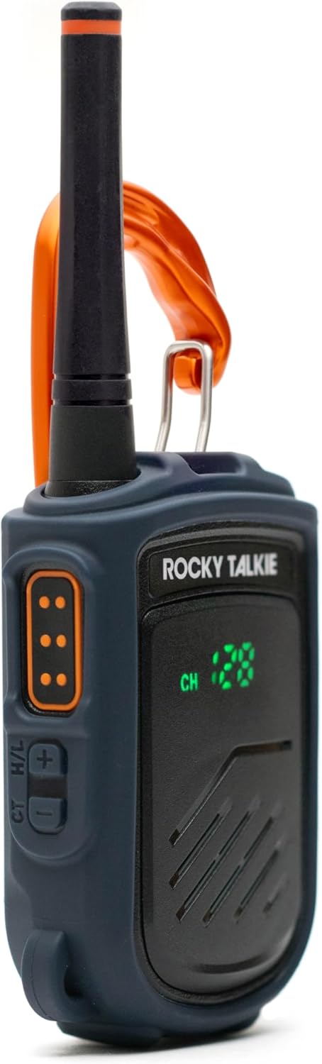 Rocky Talkie Rocky Talkie Mountain Radio with Waterproof Handmic - Long Range Walkie Talkie, FRS Handheld Radio, 4 Day Battery Life, Max Durability, 1 Pack