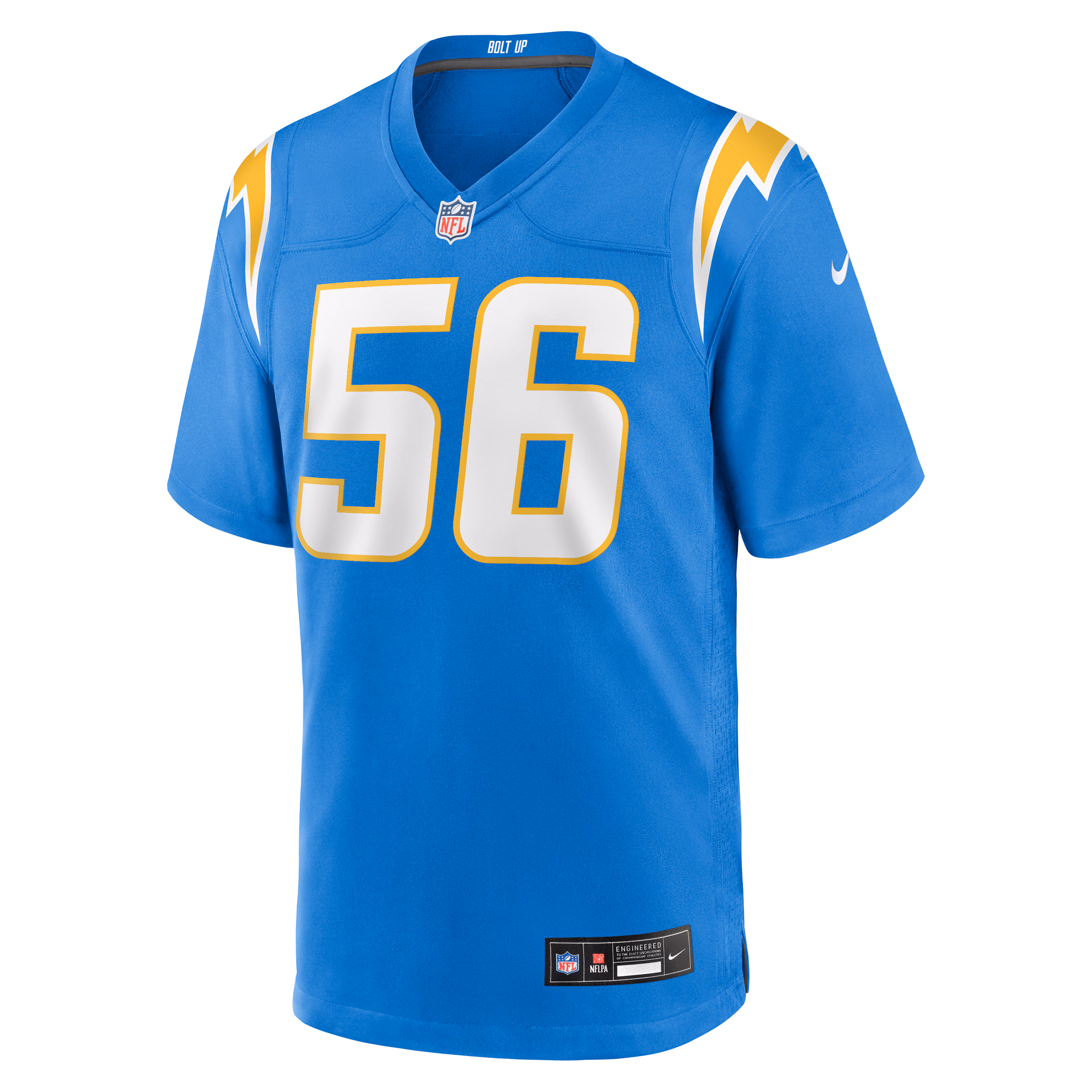Kanai Mauga Los Angeles Chargers Nike Team Game Jersey -  Powder Blue