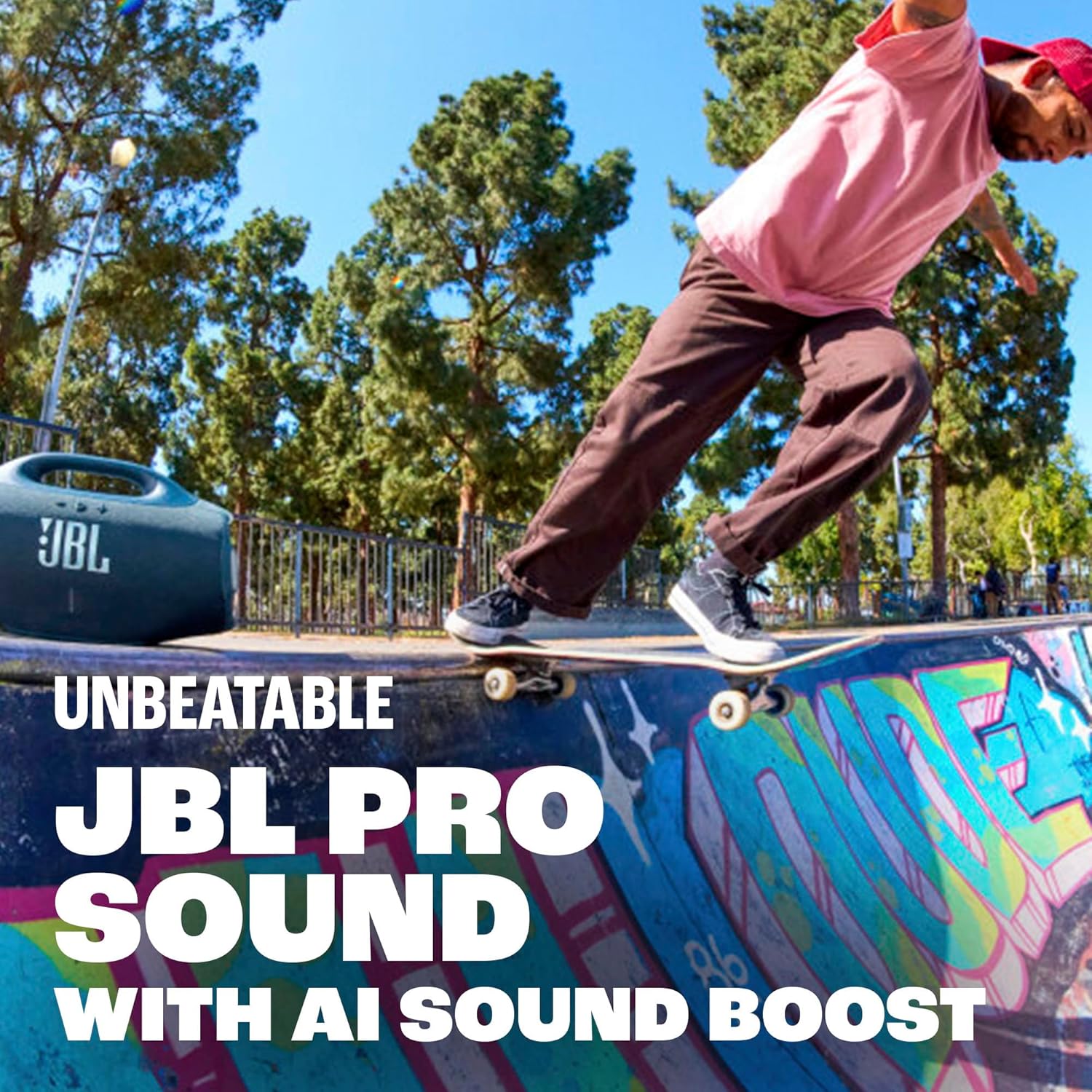 JBL Boombox 4 - Most Powerful Portable Waterproof Speaker with Massive Pro Sound, Up to 34 Hours of Playtime, & Multi-Speaker Connection by Auracast™ (Blue)
