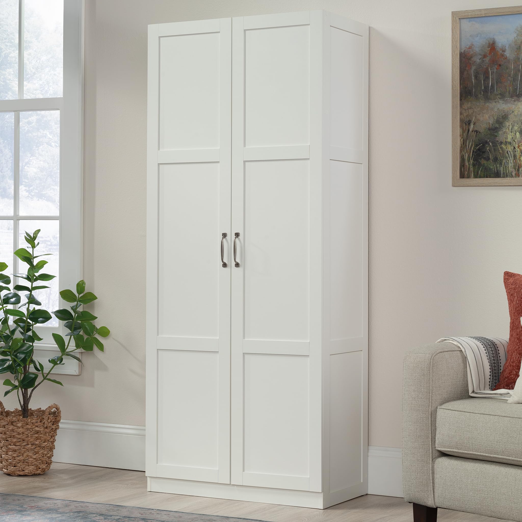 SAUDER White Finish Storage Cabinet / Pantry Cabinets
