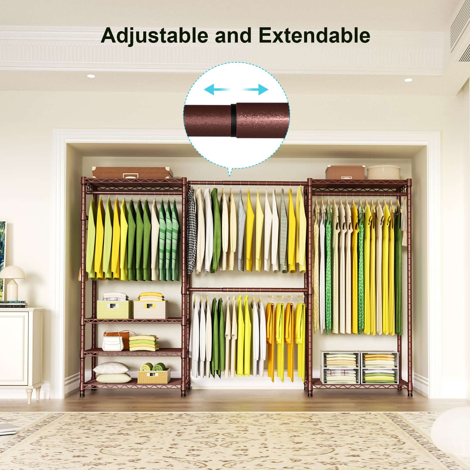 ULIF E1 Heavy Duty Adjustable Closet Garment Rack