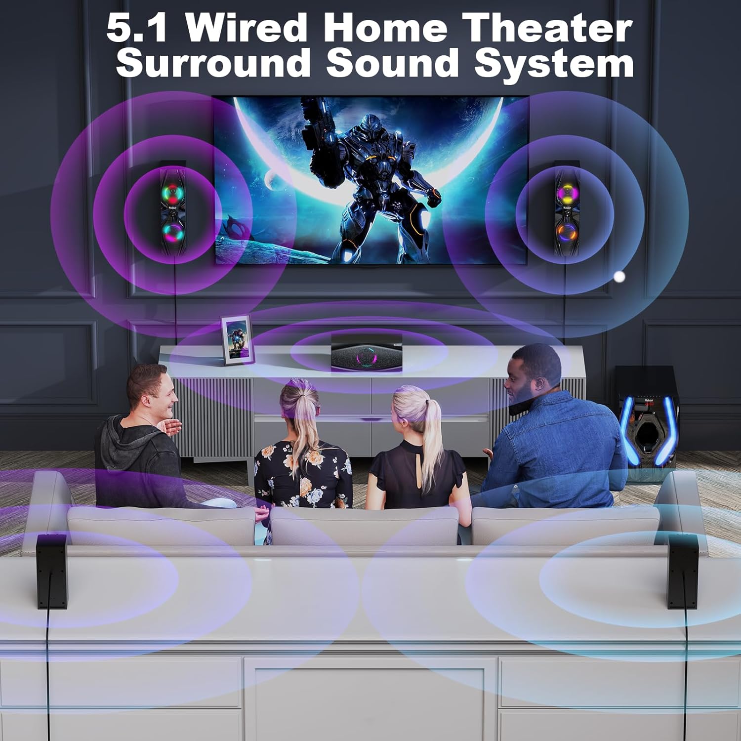 Bobtot Surround Sound Systems Home Theater System - 1200 Watts Peak Power 10