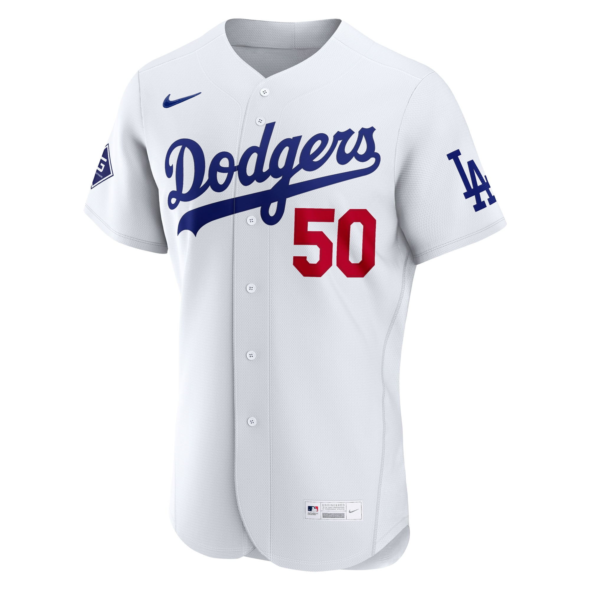 Mookie Betts Los Angeles Dodgers Nike Home Authentic Sponsor Patch Jersey - White