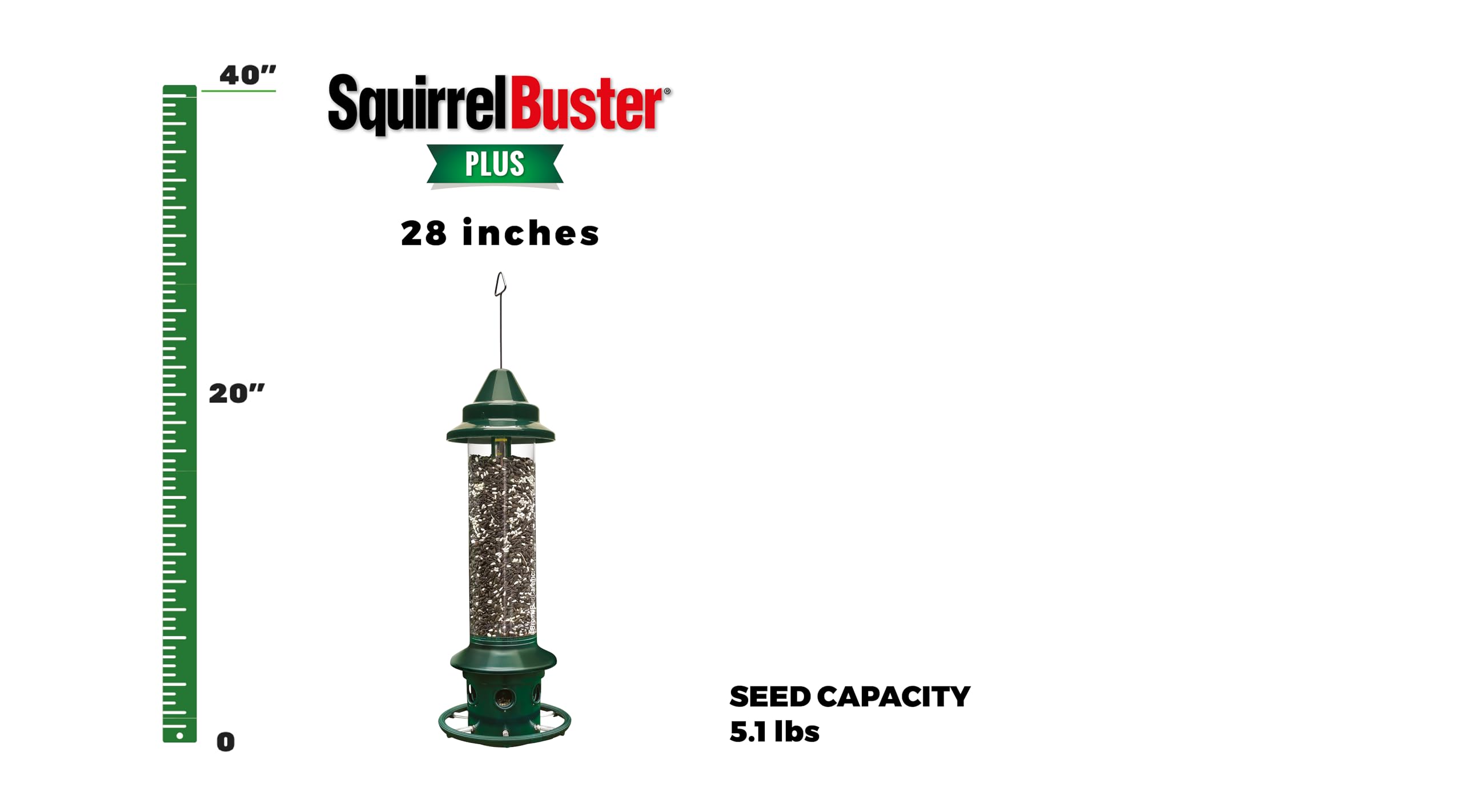 BROME Squirrel Buster Plus Bird Feeder with Cardinal Ring