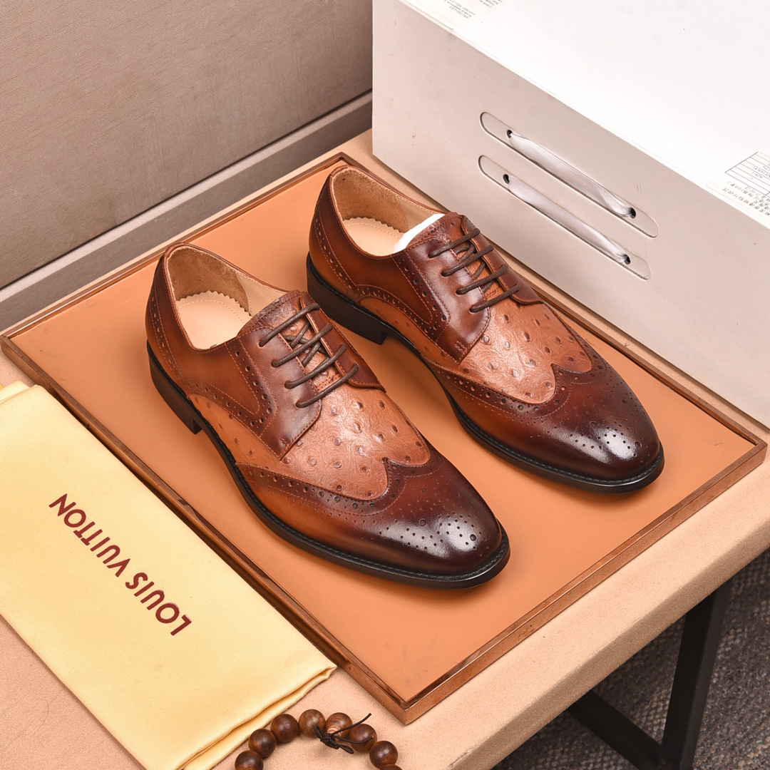 LV men's leather shoes-76