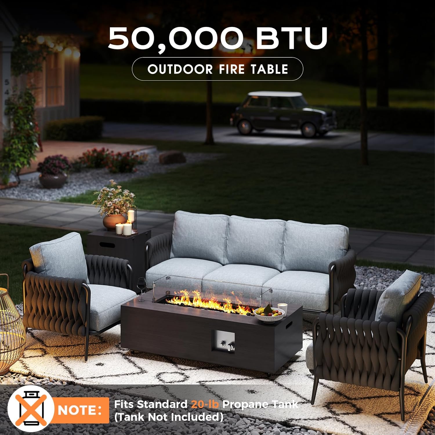 Jocoevol Fire Pit Table 50,000 BTU 42
