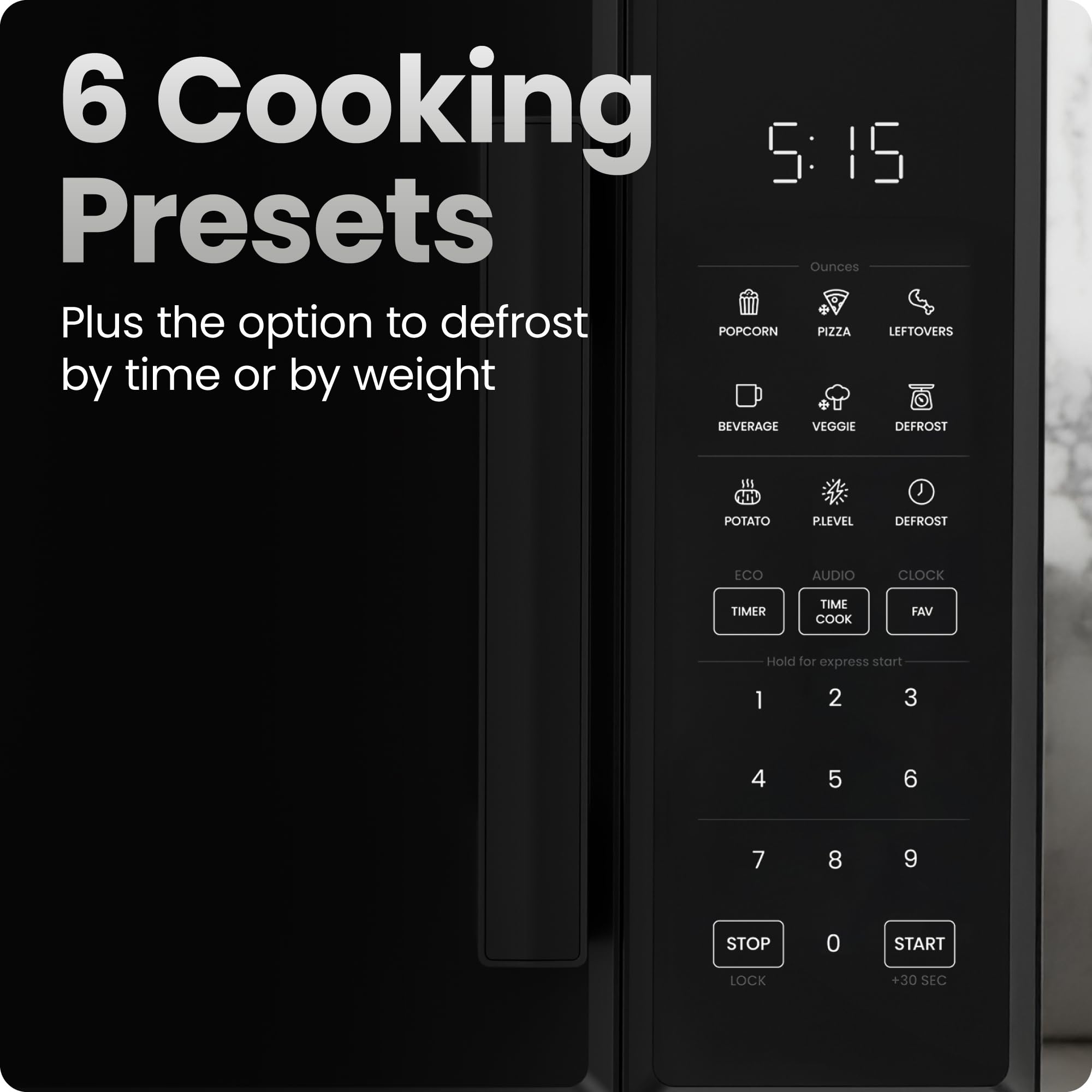 CHEFMAN Countertop Microwave Oven 0.9 Cu. Ft., 900W