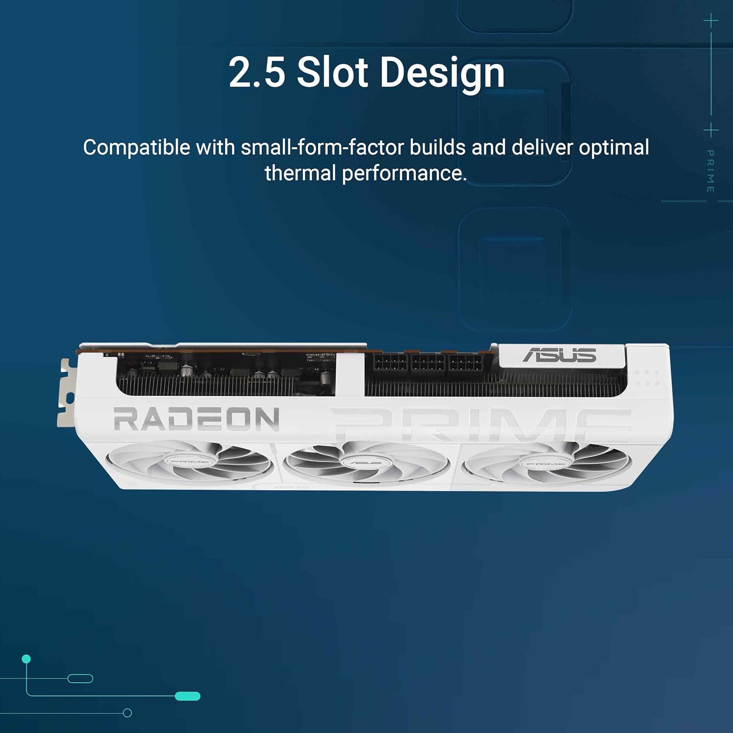 ASUS Prime Radeon™ RX 9070 XT White OC Edition Graphics Card, AMD (PCIe 5.0, HDMI/DP 2.1, 2.5-Slot Design, Axial-tech Fans, Ball Bearings, Dual BIOS, GPU Guard)