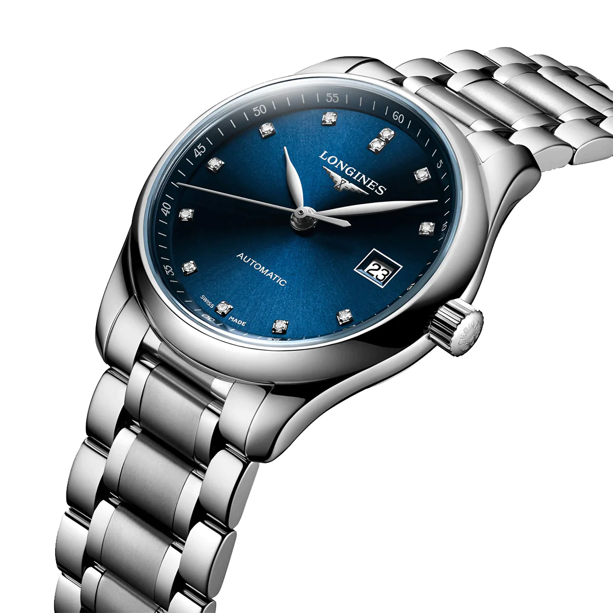 Master 29MM Automatic Sunray Blue Dial Diamond Markers Watch L22574976