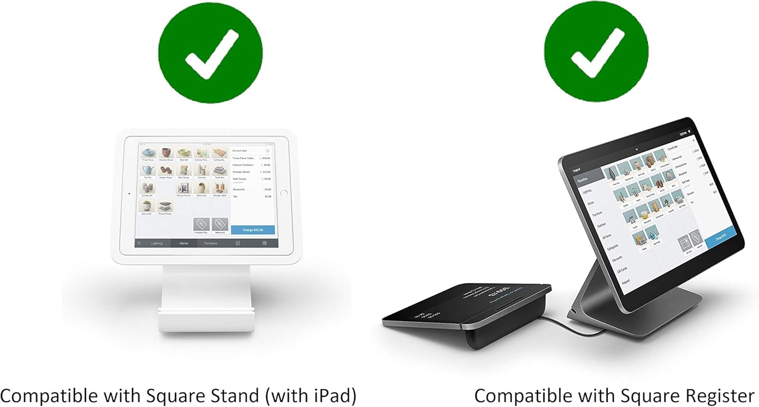 Hardware Bundle for Square - Cash Drawer and Thermal Receipt Printer,Compatible with Square Stand and Square Register