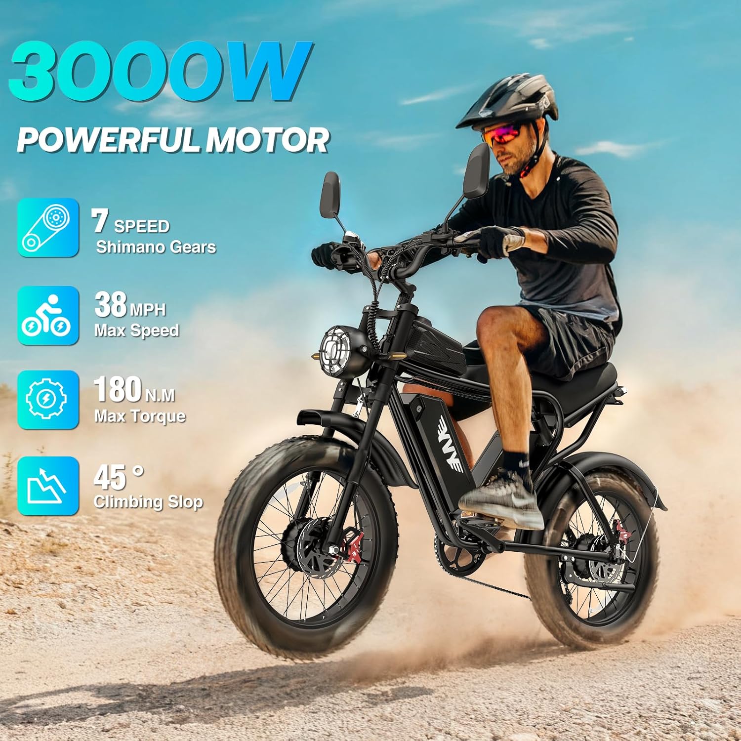 YVY 1500W Peak Electric Bike for Adults, 35MPH Top Speed 48V 20Ah Battery eBike, UL2849 Certified Mountain e-Bike for Hill Climbing, 20