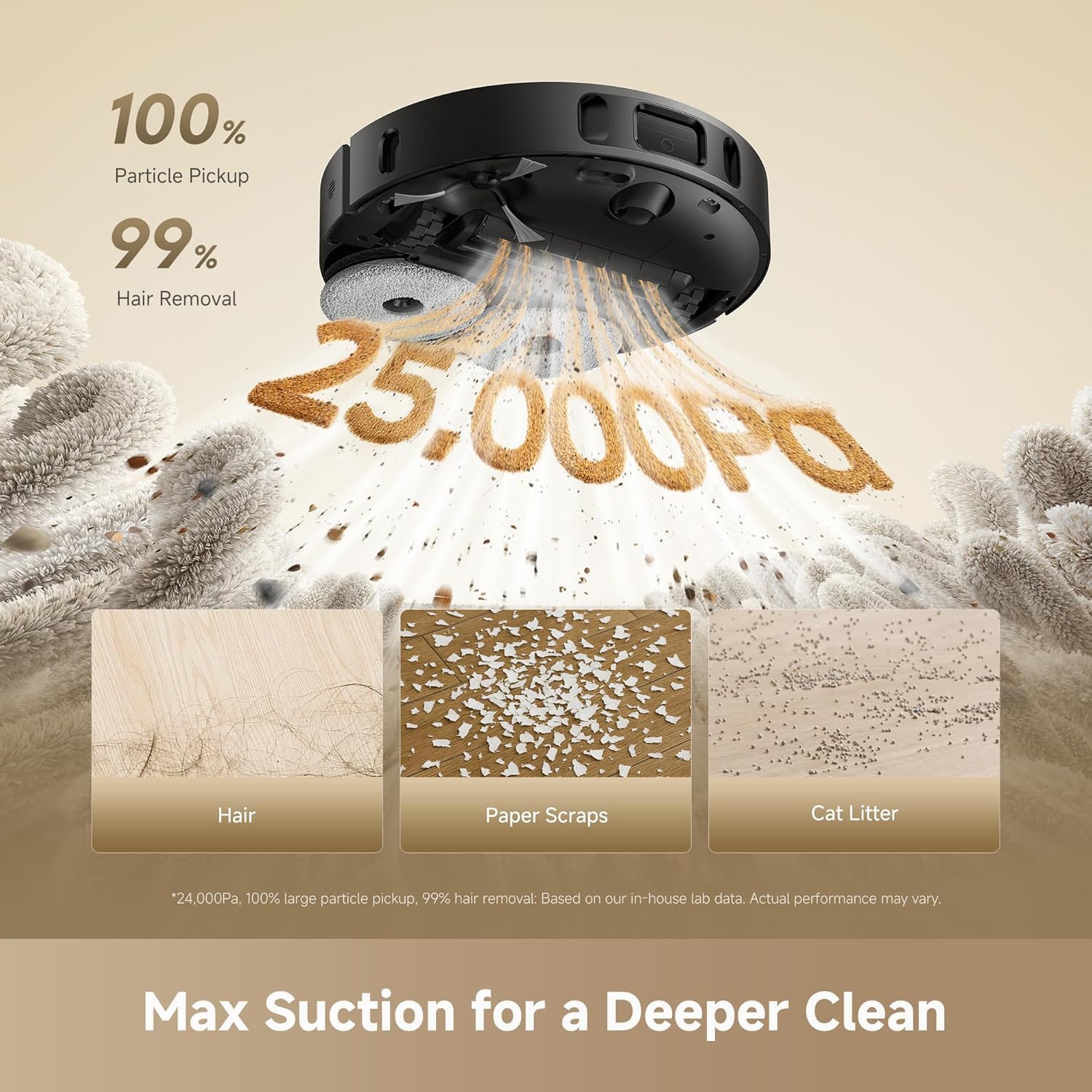 DREAME L40 Ultra Gen 2 Robot Vacuum and Mop with 25,000Pa Suction, Extendable Side Brush and Mop, All-in-One Self-Emptying & Cleaning Dock, Voice & App Control, Black