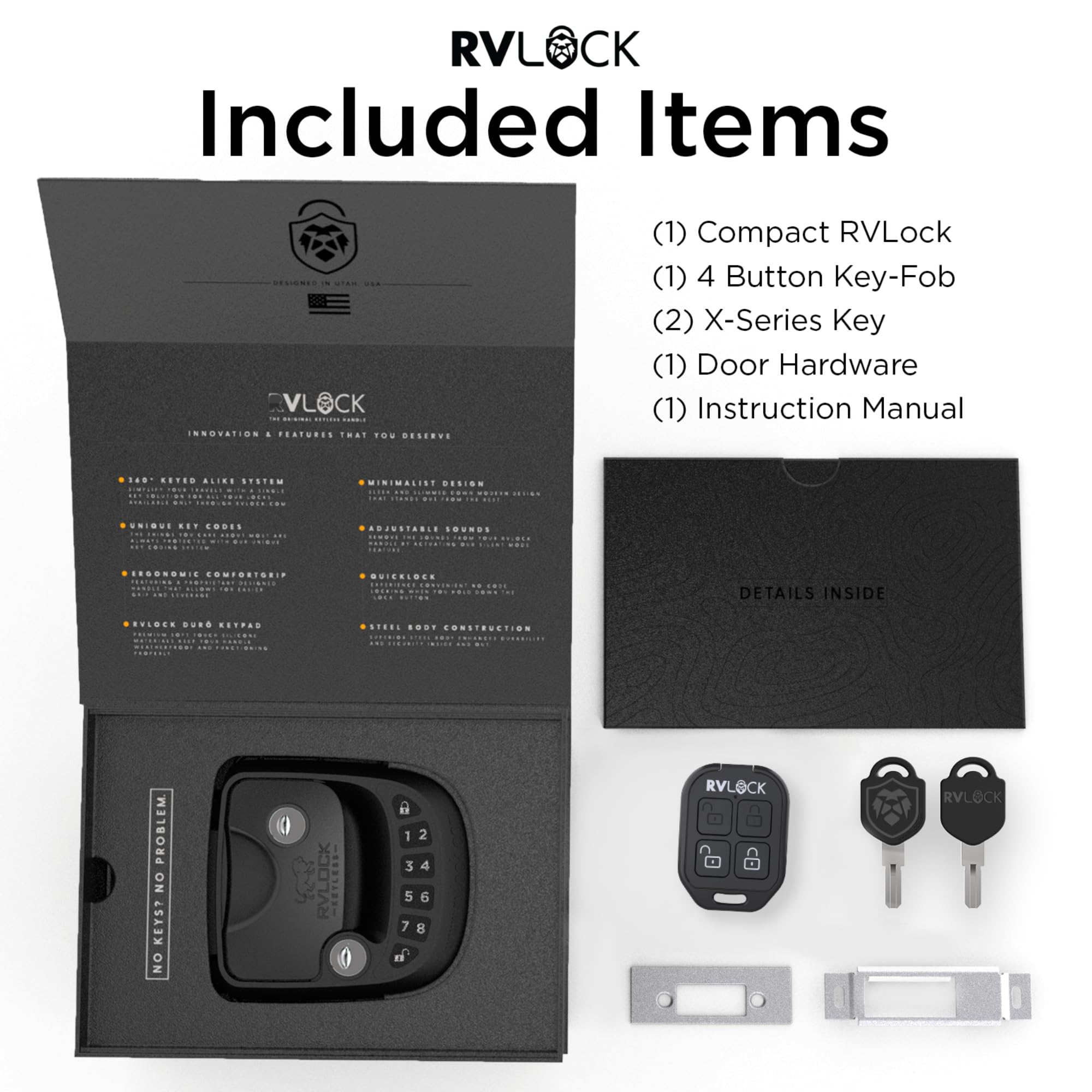 RVLOCK Compact RV Lock Keyless Entry with Remote Security