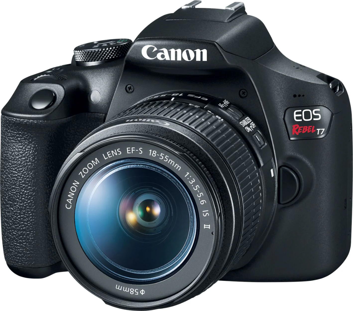 Canon – EOS Rebel T7 DSLR Video Camera with 18 55mm Lens – Black