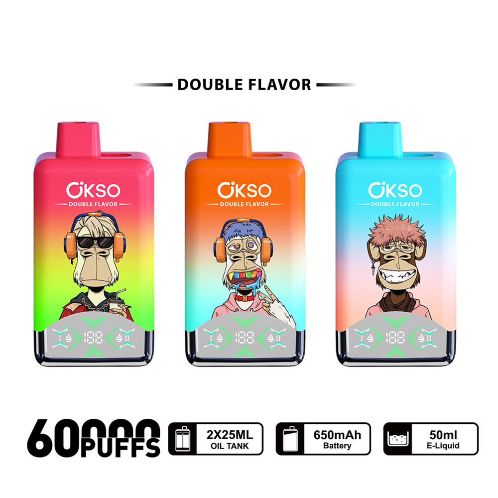OKSO Double Flavor 60k Puffs 60000 Disposable Vape E-zigaretten