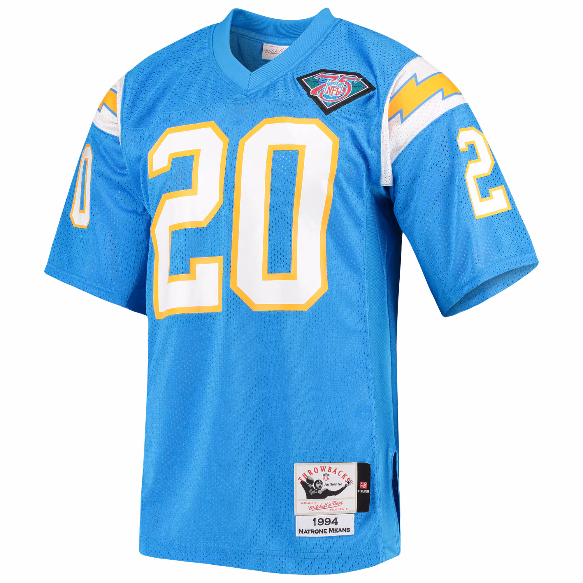 Natrone Means Los Angeles Chargers 1994 Mitchell & Ness Authentic Throwback Retired Player Jersey - Powder Blue