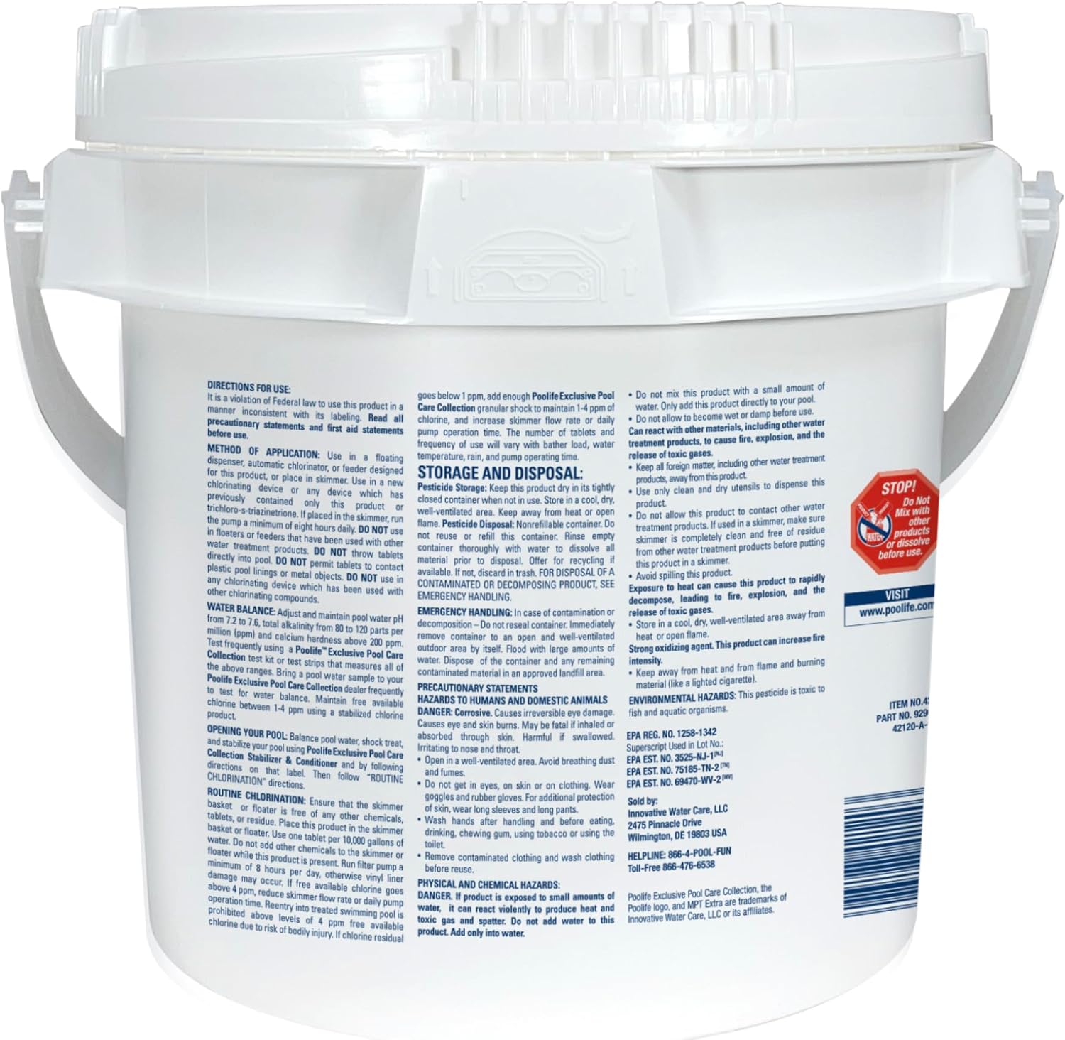 Poolife MPT Extra Pool Chlorine Tablets - Multi-Functional 3 inch Chlorine Tablets for Pool to Prevent Algae, Stains & Scaling & Clarifies Water, Extend Chlorine Life with Sun-Protected Pucks - 21 lb