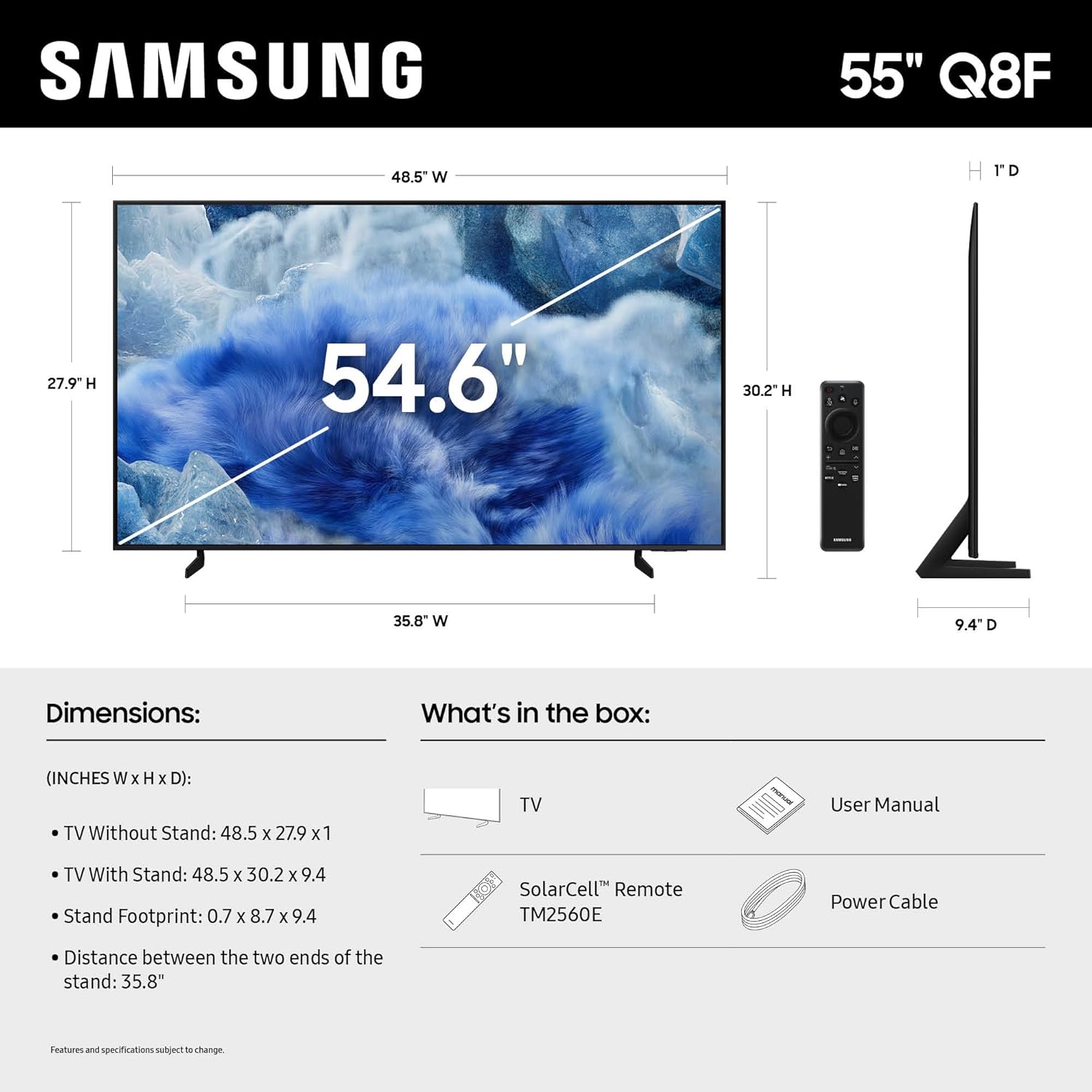 Samsung 55-Inch Class QLED Q8F 4K UHD Smart TV (2025 Model) Q4 AI Processor, 100% Color Volume with Quantum Dot, AirSlim Design, Endless Free Content, Samsung Vision AI, Alexa Built-in