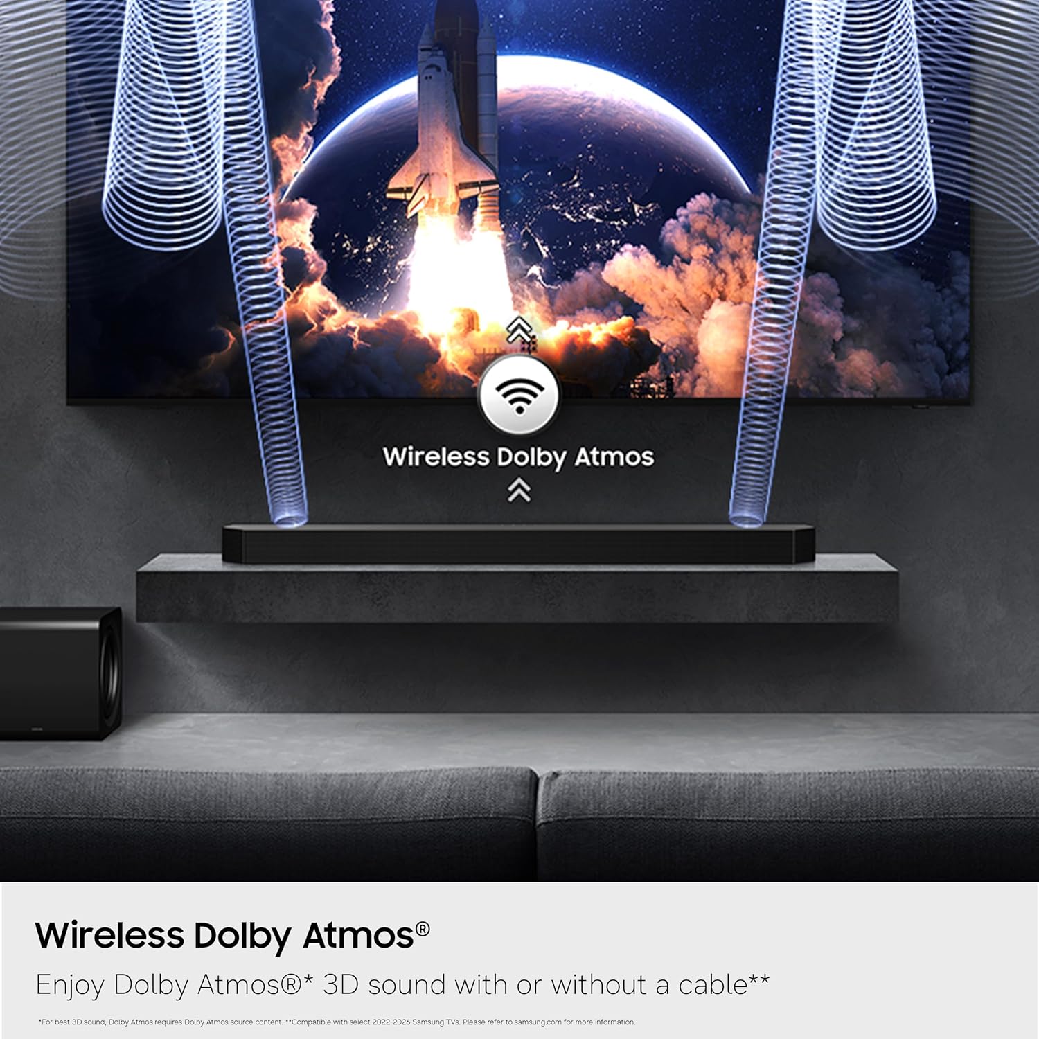 Samsung Q-Series Soundbar HW-Q800H 5.1.2ch with Wireless Subwoofer, Wireless Dolby Atmos, Q-Symphony, SpaceFit Sound Pro, Adaptive Sound, Game Mode Pro, Alexa Built-in (2026 Model)