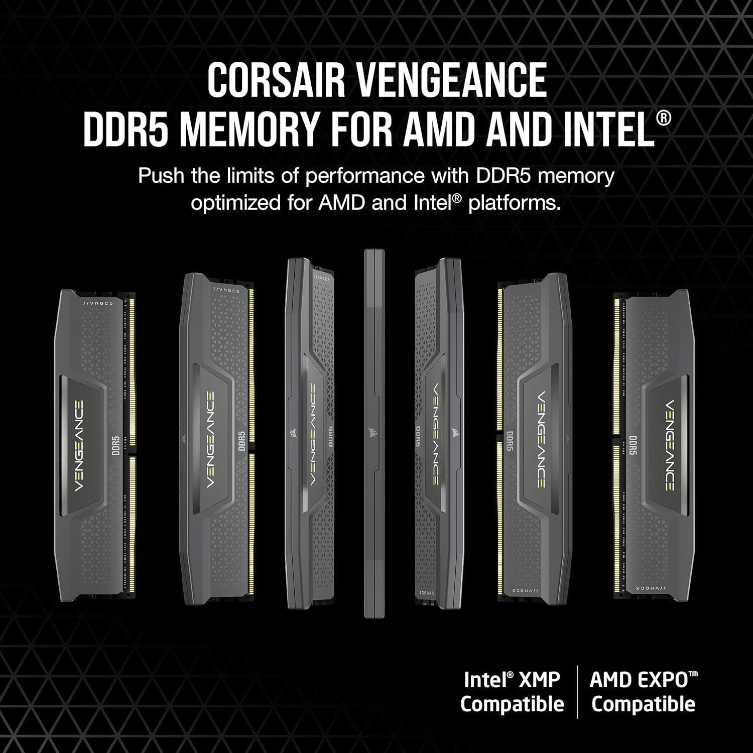 CORSAIR Vengeance DDR5 RAM 32GB (2x16GB) Up to 6000MHz CL30-36-36-76 1.40V AMD EXPO Intel XMP 3.0 Computer Memory – Grey (CMK32GX5M2B6000Z30)