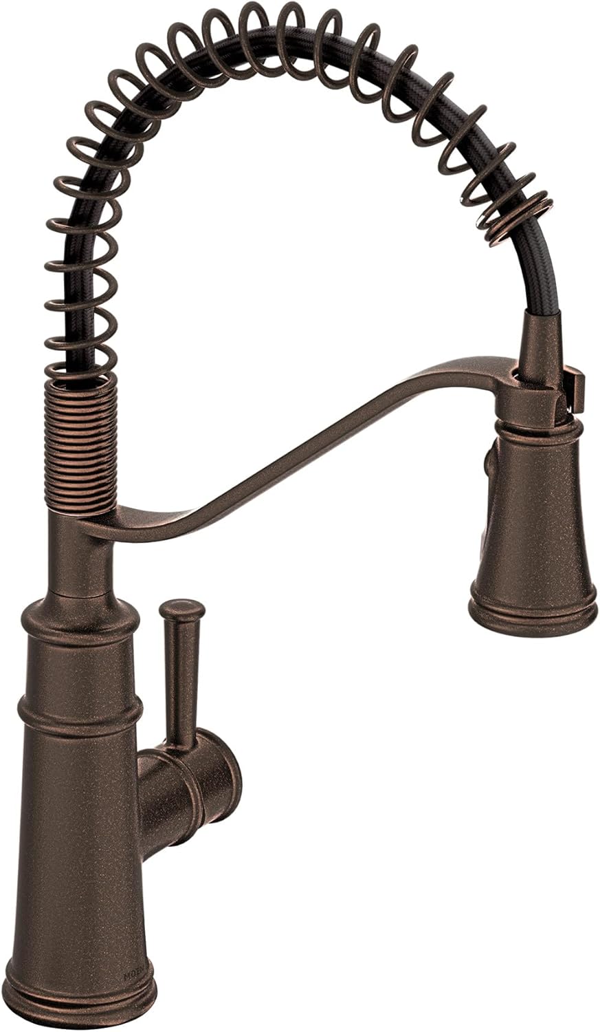 Moen Belfield Oil Rubbed Bronze Kitchen Faucet, Modern Spring Kitchen Faucet with Power Boost, Pre-Rinse, One-Handle, Easy Installation, 5927ORB