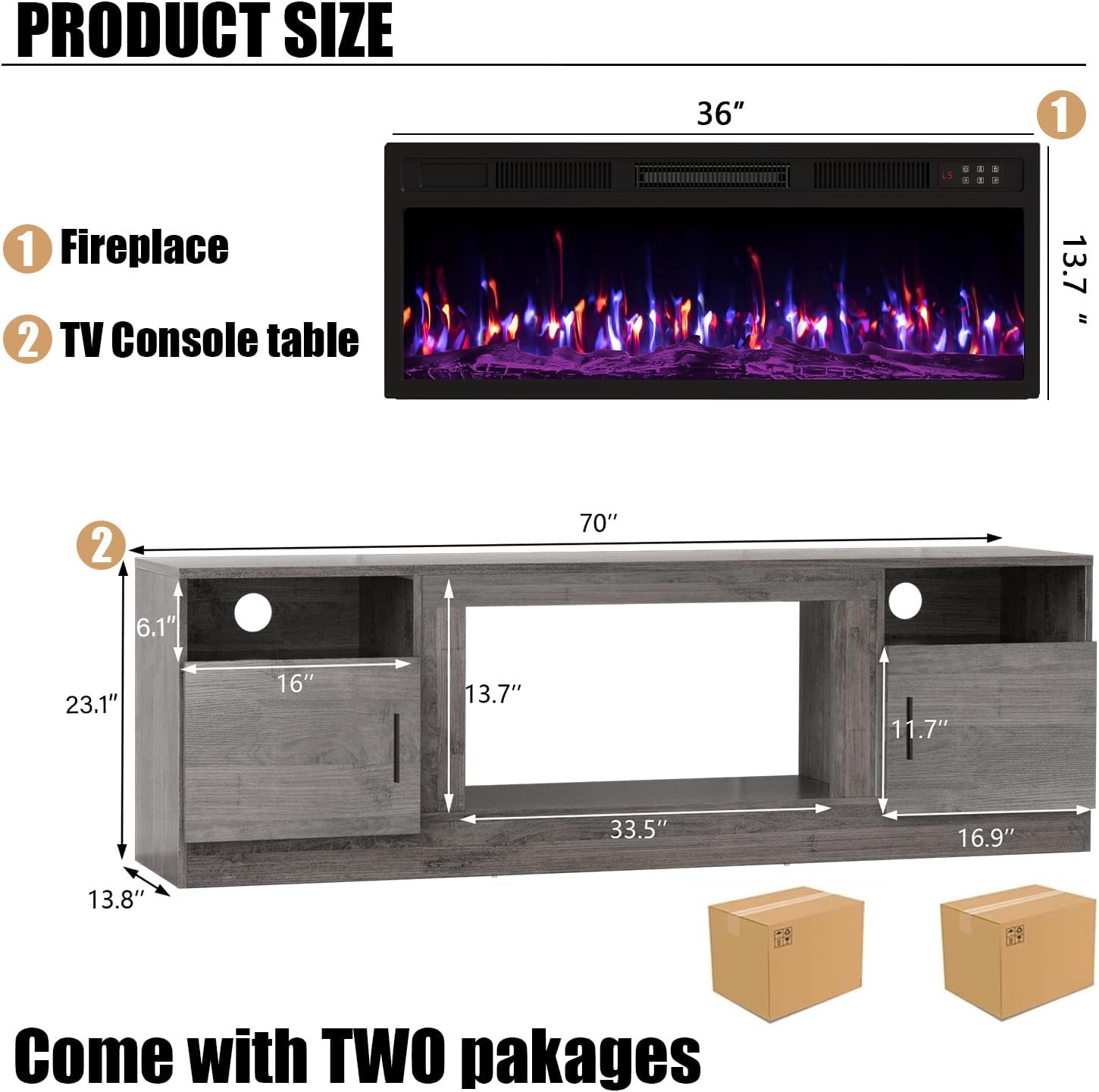 VITESSE TV Stand with 36