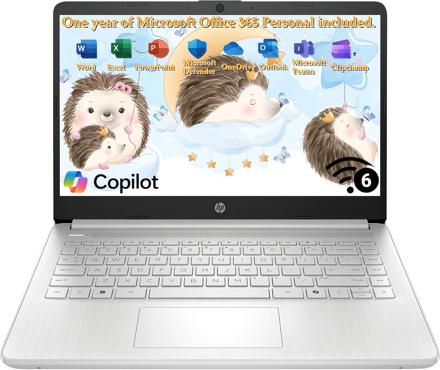 HP 2026 Laptop Computer for Student & Business, 1-Year Office 365, 8GB RAM, 128GB Storage, 500GB Ext HDD, Intel 4-Core CPU, Wi-Fi 6, Long Battery Life & Portable Design, Win 11 Home S, Frost Silver