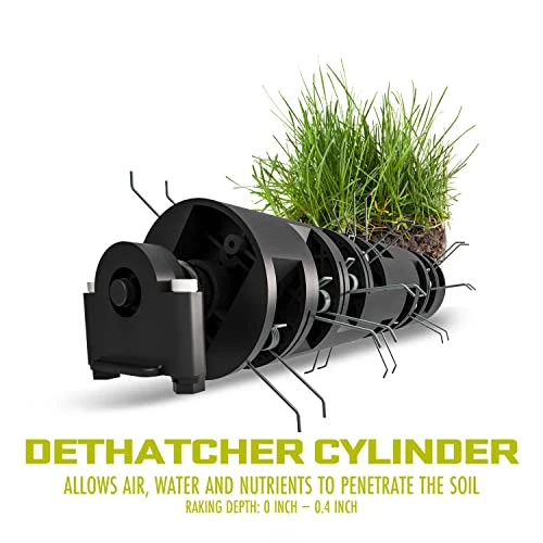12-Amp 13-Inch Electric Dethatcher and Scarifier w/Removeable 8-Gallon Collection Bag