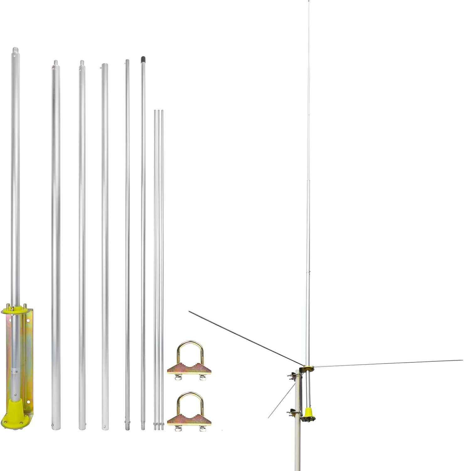 UAYESOK 20ft CB Base Station Antenna, 27MHZ Aluminum Alloy CB Base Antenna, 3.5dBi High Gain & Low VSWR & All-Weather Resilience & Pre-assembled