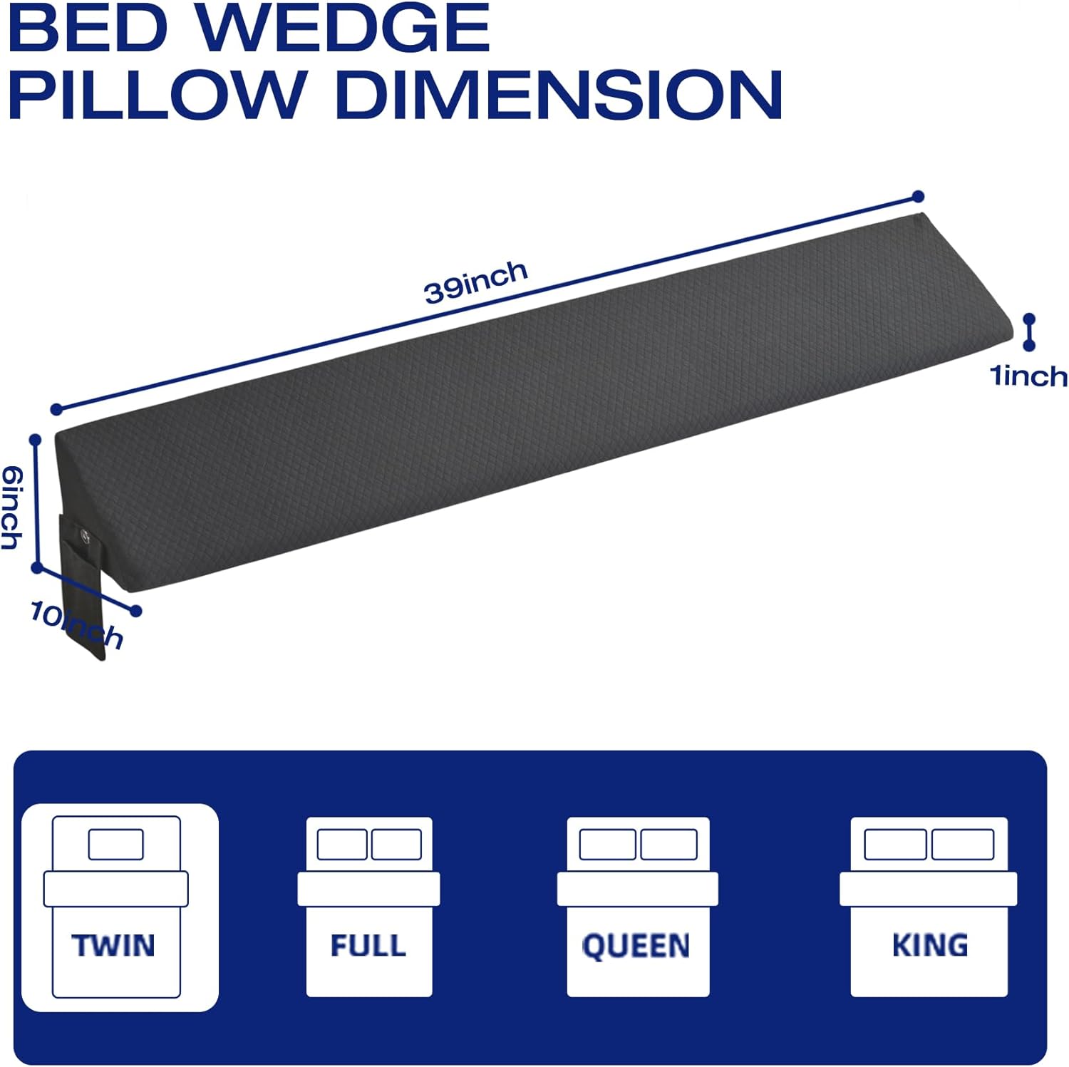 Twin Bed Wedge Pillow for Headboard Gap Filler Pillow Plus (0-8