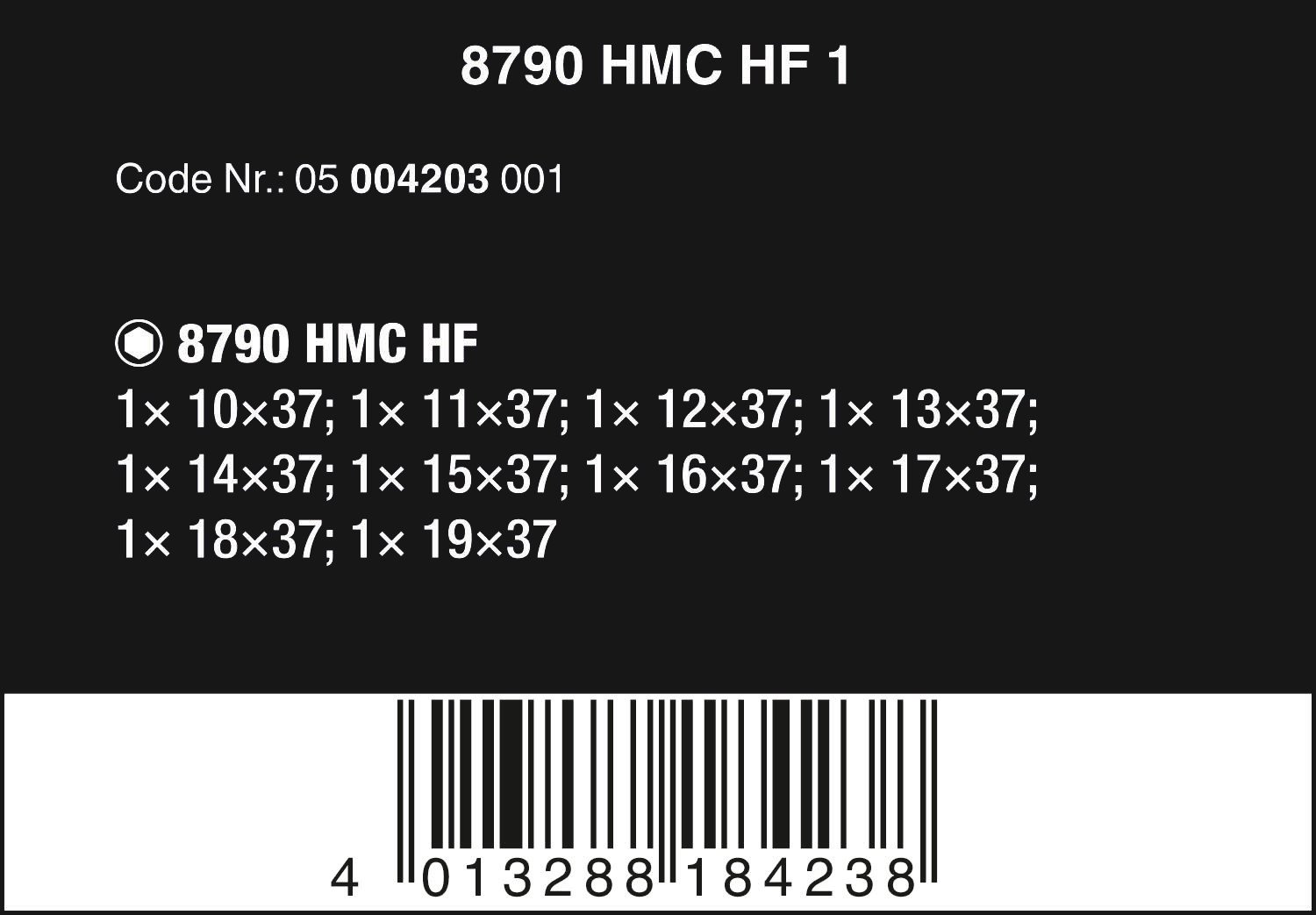 WERA 05004203001 8790 HMC HF 1 Zyklop Socket Set with 1/2