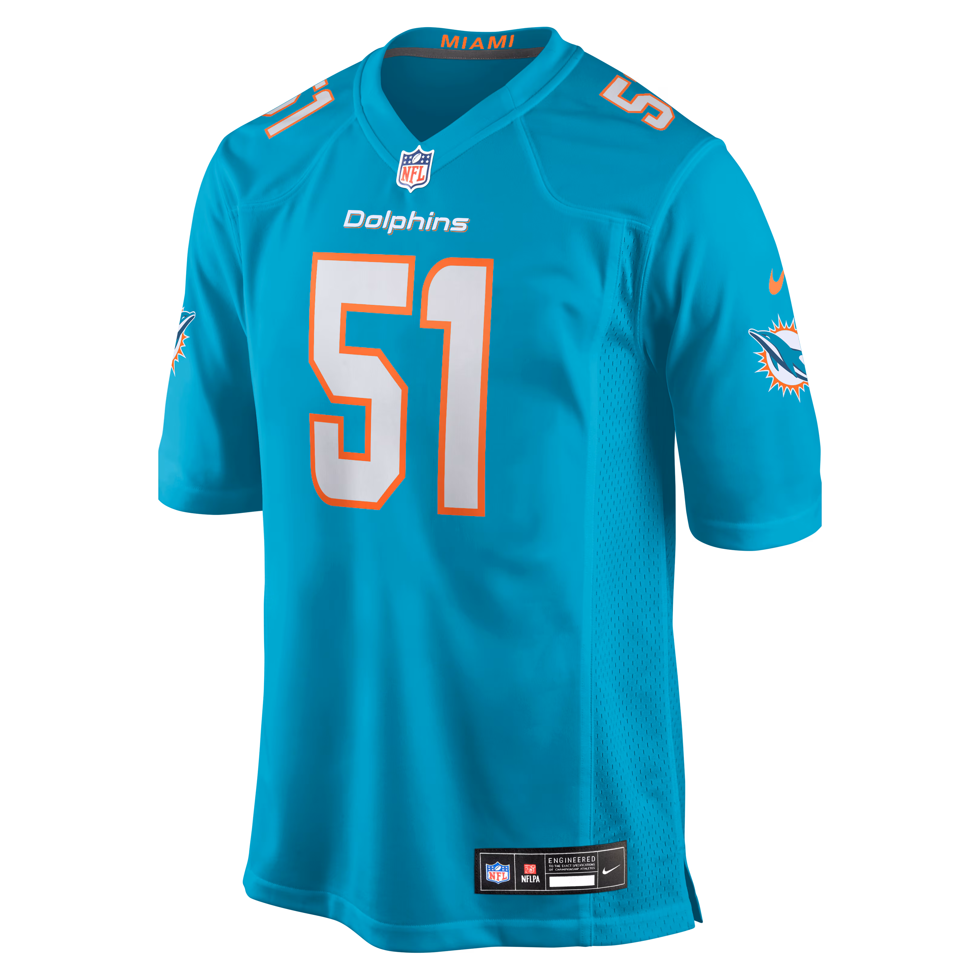 David Long Jr. Miami Dolphins Nike Game Jersey - Aqua