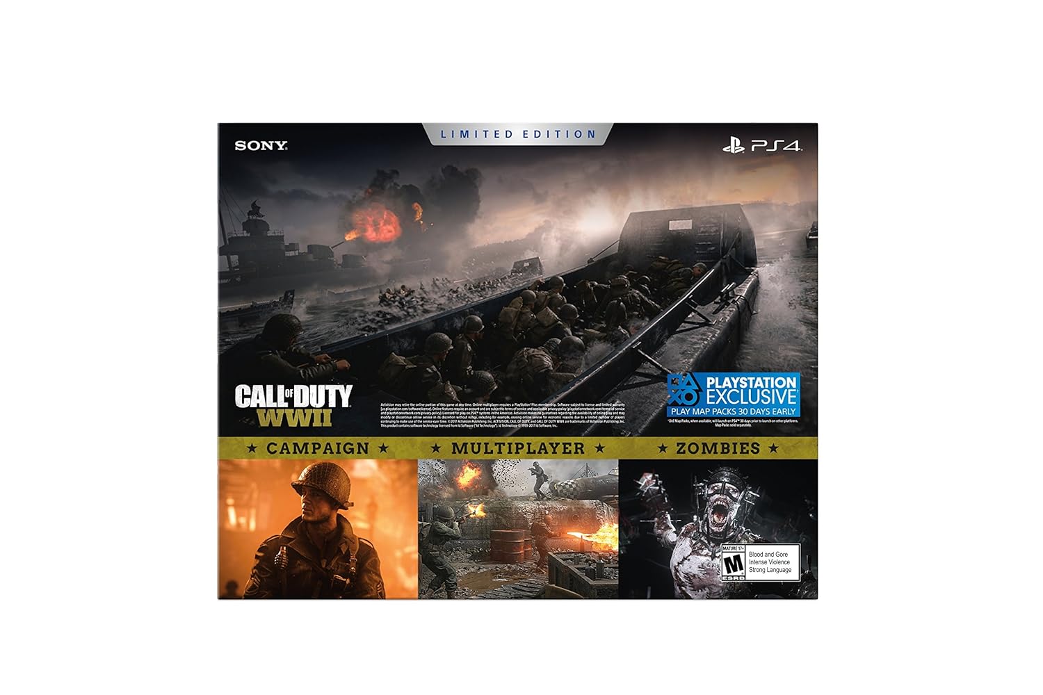 PlayStation 4 Slim 1TB Limited Edition Console - Call of Duty WWII Bundle Discontinued (Renewed)