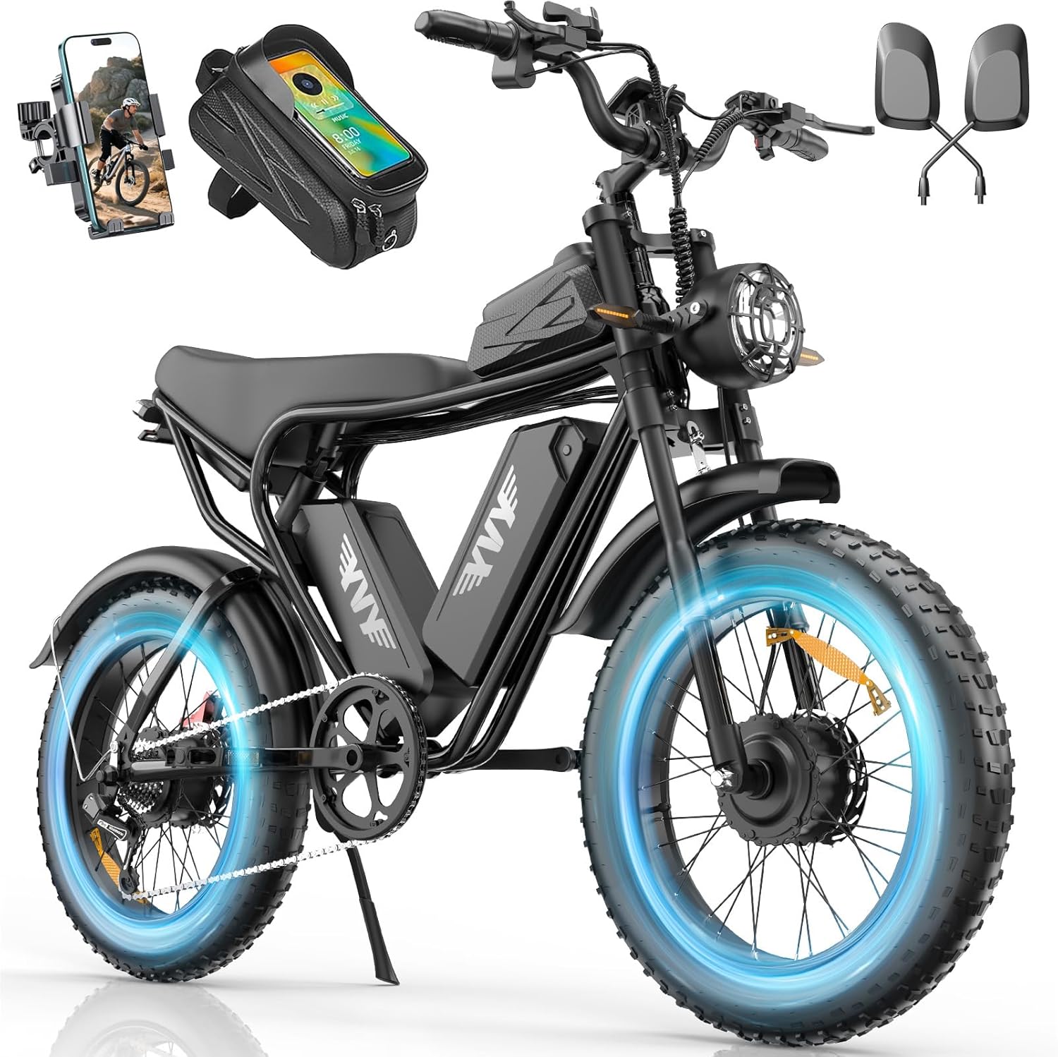 YVY 1500W Peak Electric Bike for Adults, 35MPH Top Speed 48V 20Ah Battery eBike, UL2849 Certified Mountain e-Bike for Hill Climbing, 20
