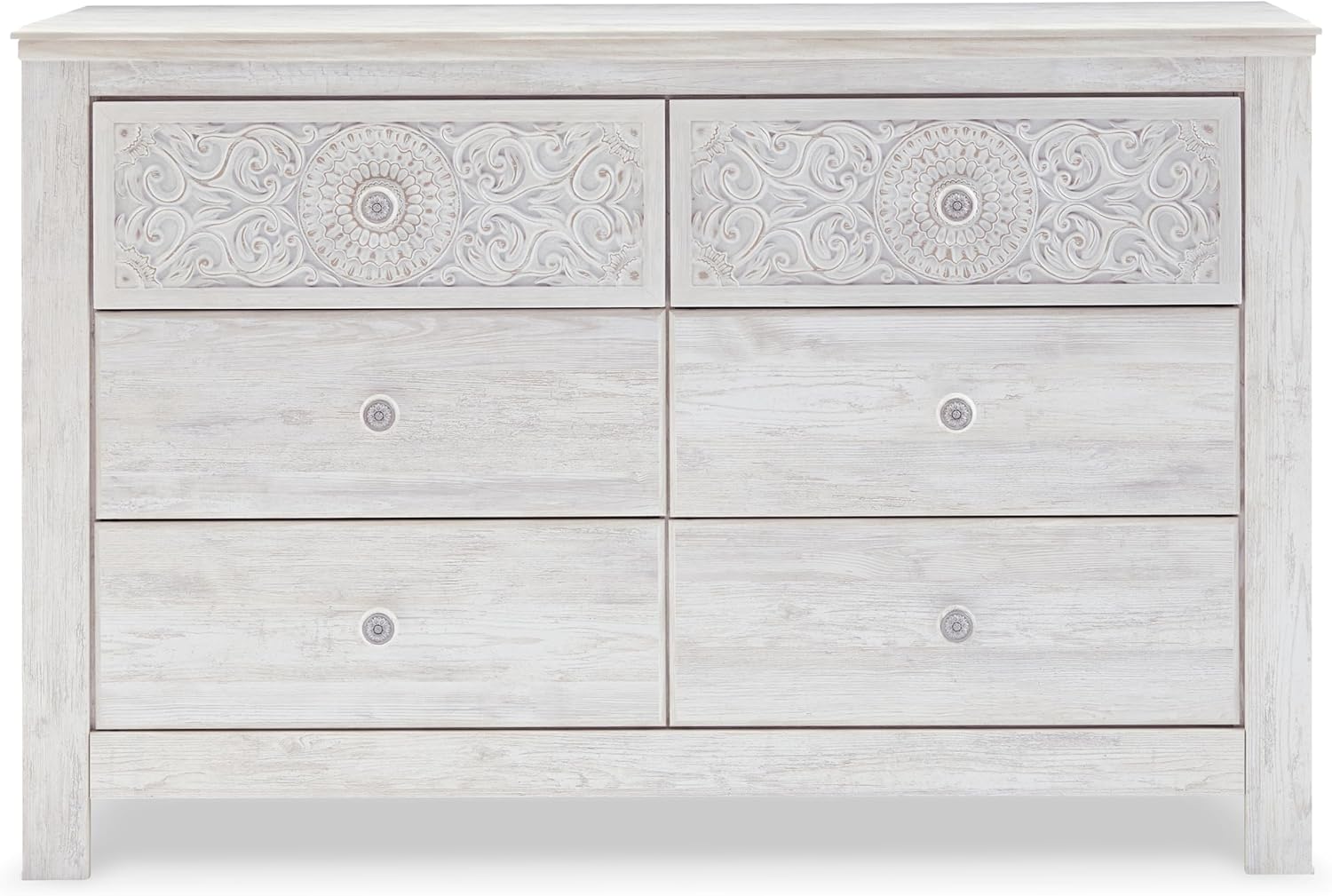 Signature Design by Ashley Paxberry Boho 6 Drawer Dresser, Smooth-gliding Faux Laminate Lined Drawers, Wood, 61.26