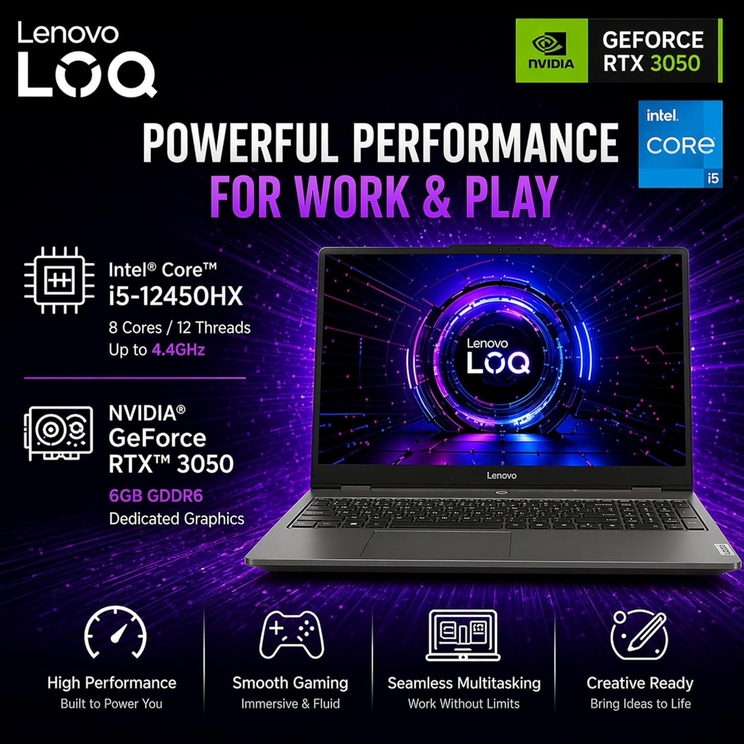Lenovo LOQ Essential Gaming Laptop, 15.6