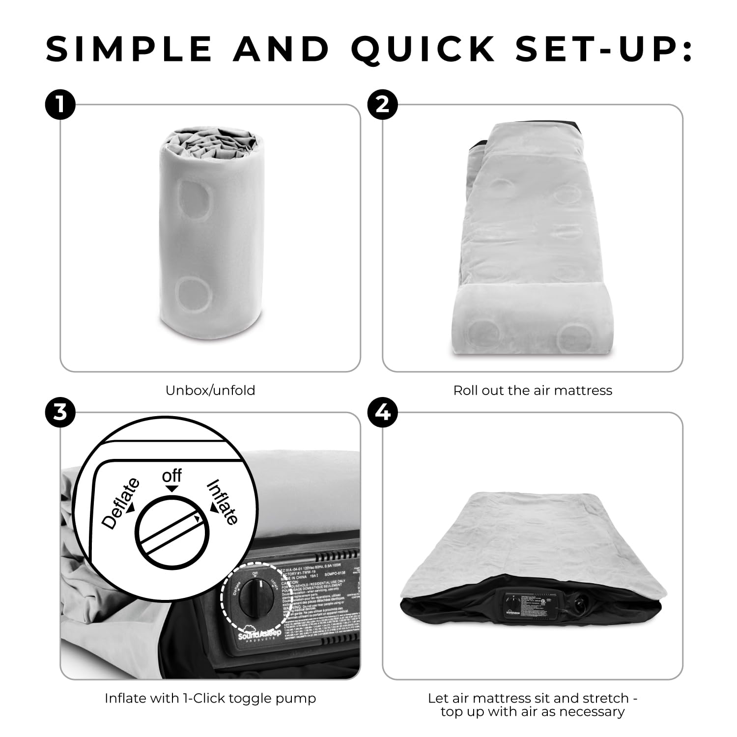 SOUNDASLEEP PRODUCTS SoundAsleep Dream Series Queen Air Mattress with Pump