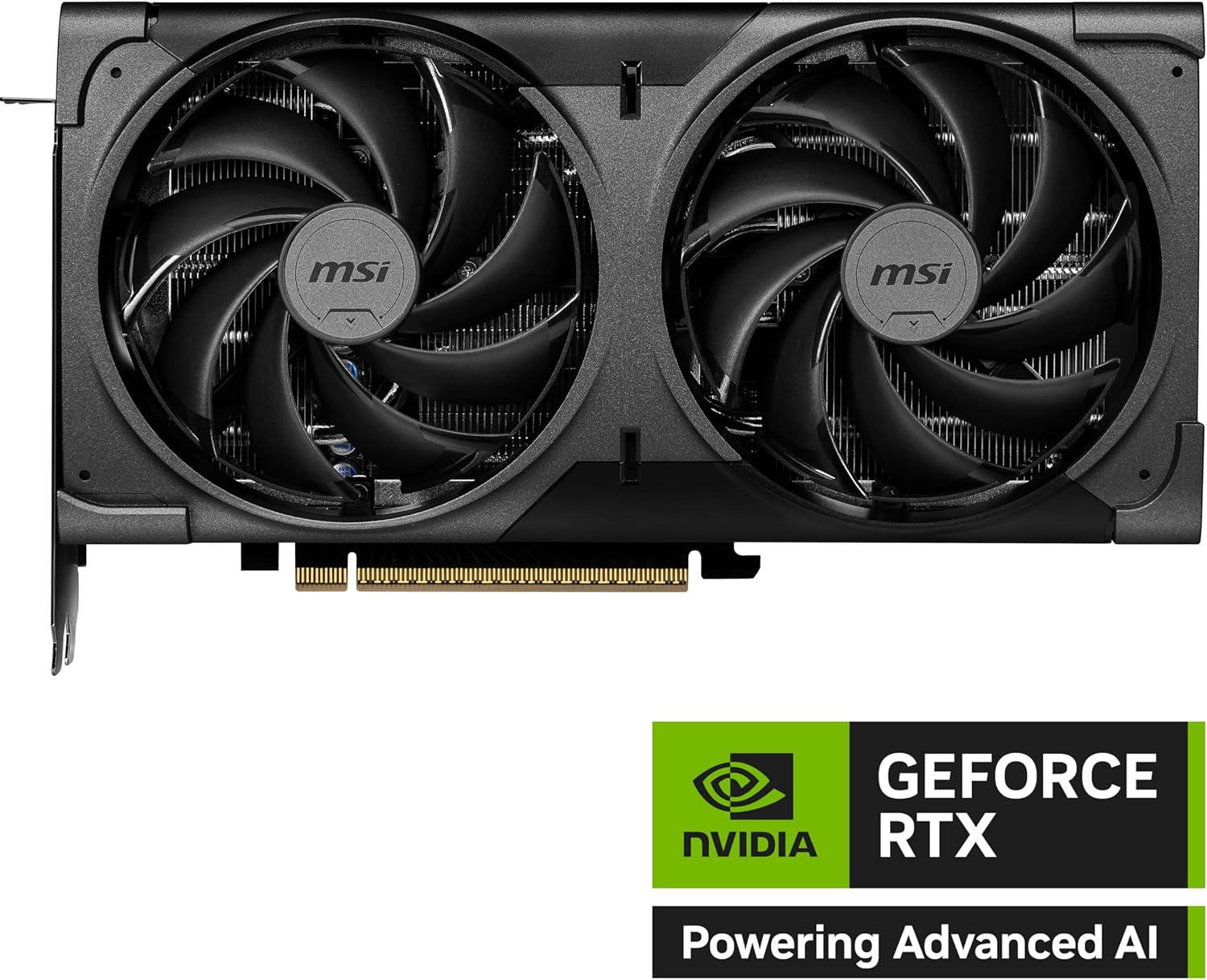 msi Gaming RTX 5070 12G Ventus 2X OC Black Graphics Card (12GB GDDR7, 192-bit, Extreme Performance: 2542 MHz, DisplayPort x3 2.1a, HDMI 2.1b, NVIDIA Blackwell Architecture)