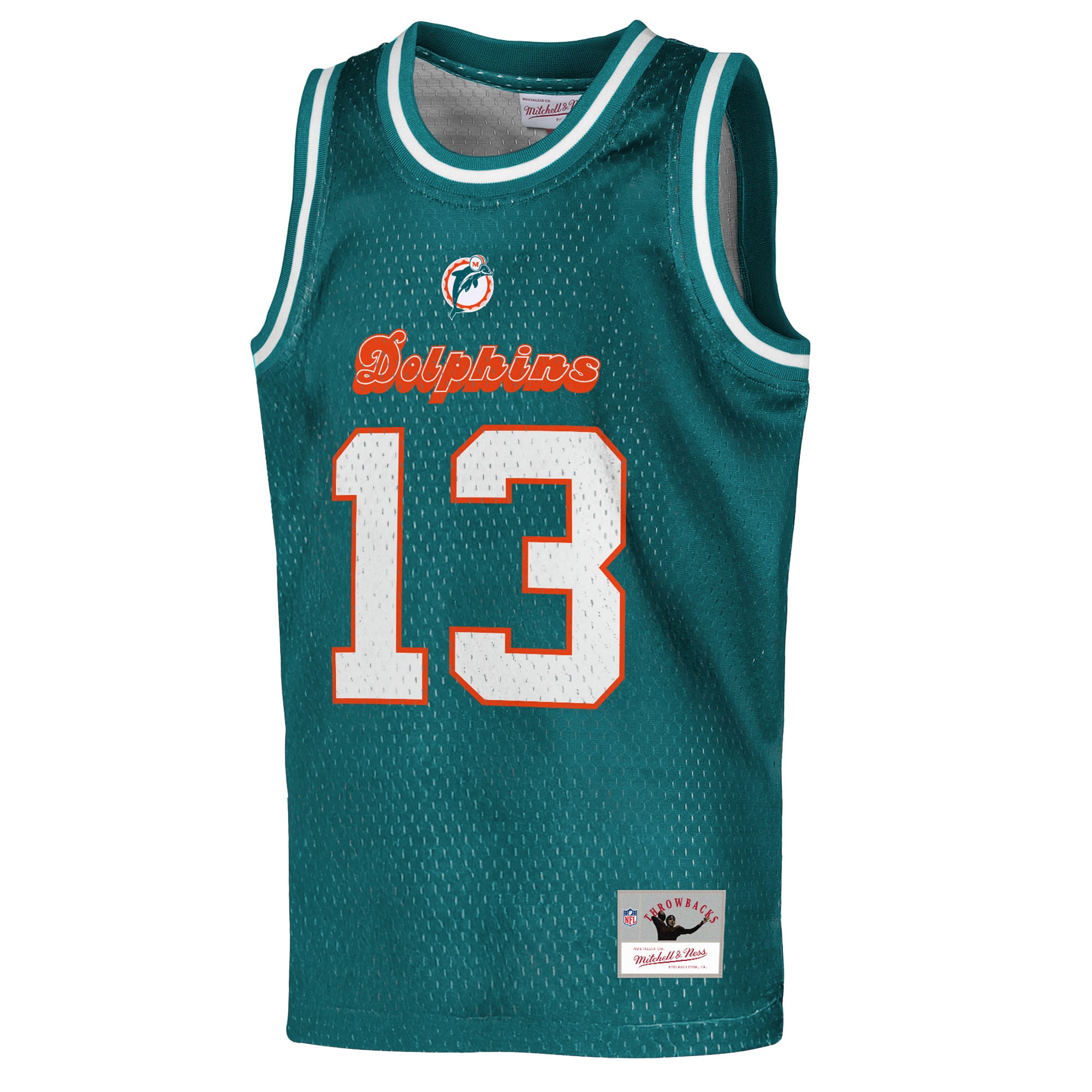 Dan Marino Miami Dolphins Mitchell & Ness Youth Retired Player NFL Basketball Fashion Jersey - Aqua