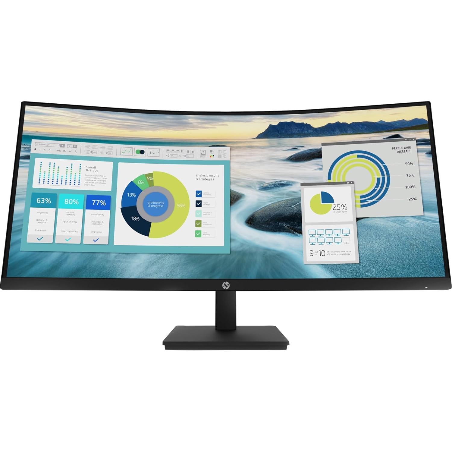 HP P34hc G4 Curved USB-C Monitor - 34