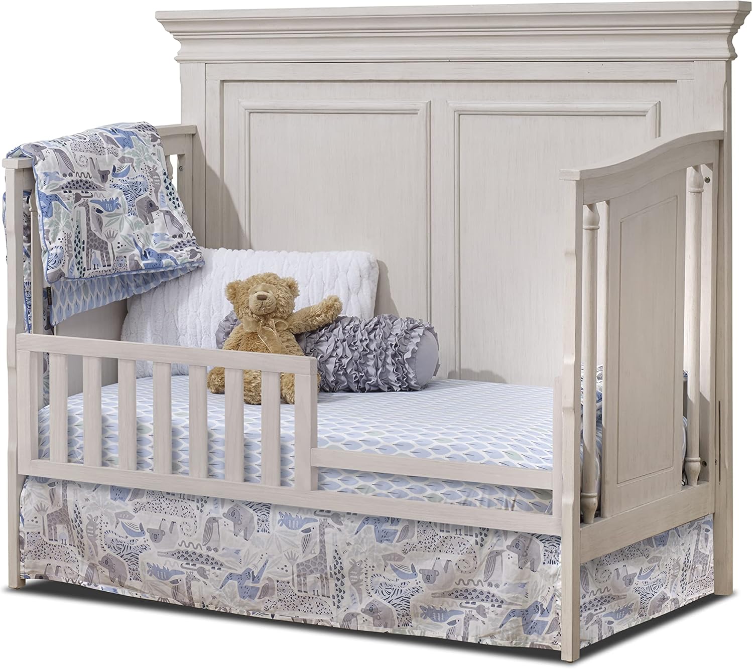 Sorelle Furniture Portofino Crib,Classic 4-In-1 Convertible Crib,Brushed Ivory Crib Made of Wood,Non-Toxic Finish, Wooden Baby Bed,Toddler Bed,Child's Daybed and Full-Size Bed-Ivory