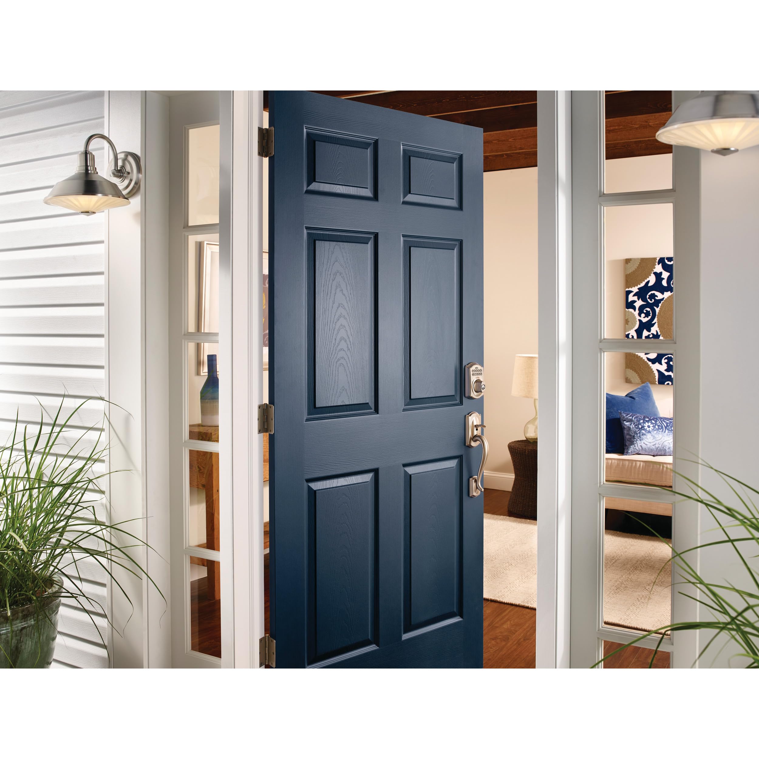 SCHLAGE Camelot Keypad Deadbolt Lock - Keyless Entry, Satin Nickel