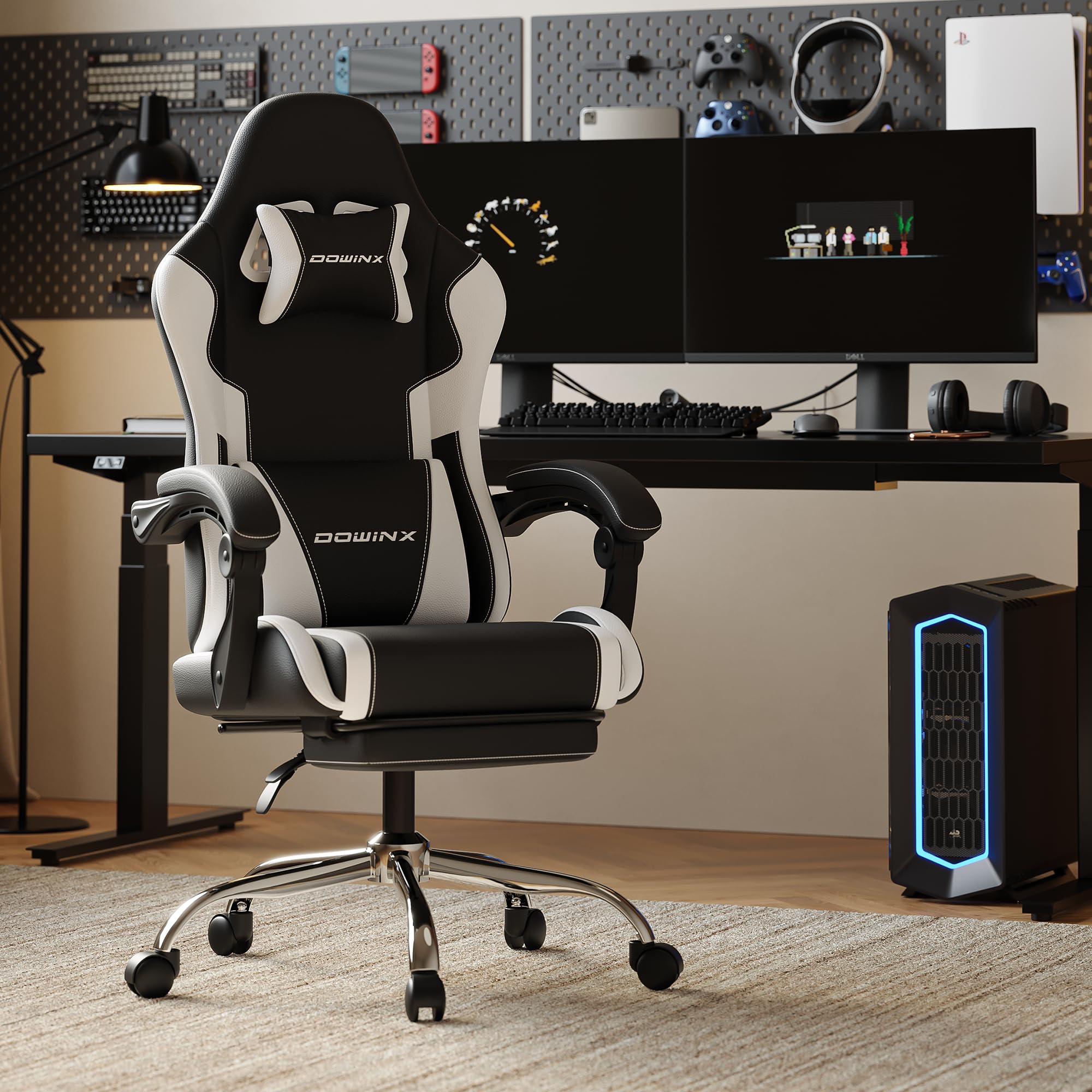 DOWINX Gaming Chair with Footrest, 330lbs Ergonomic Design
