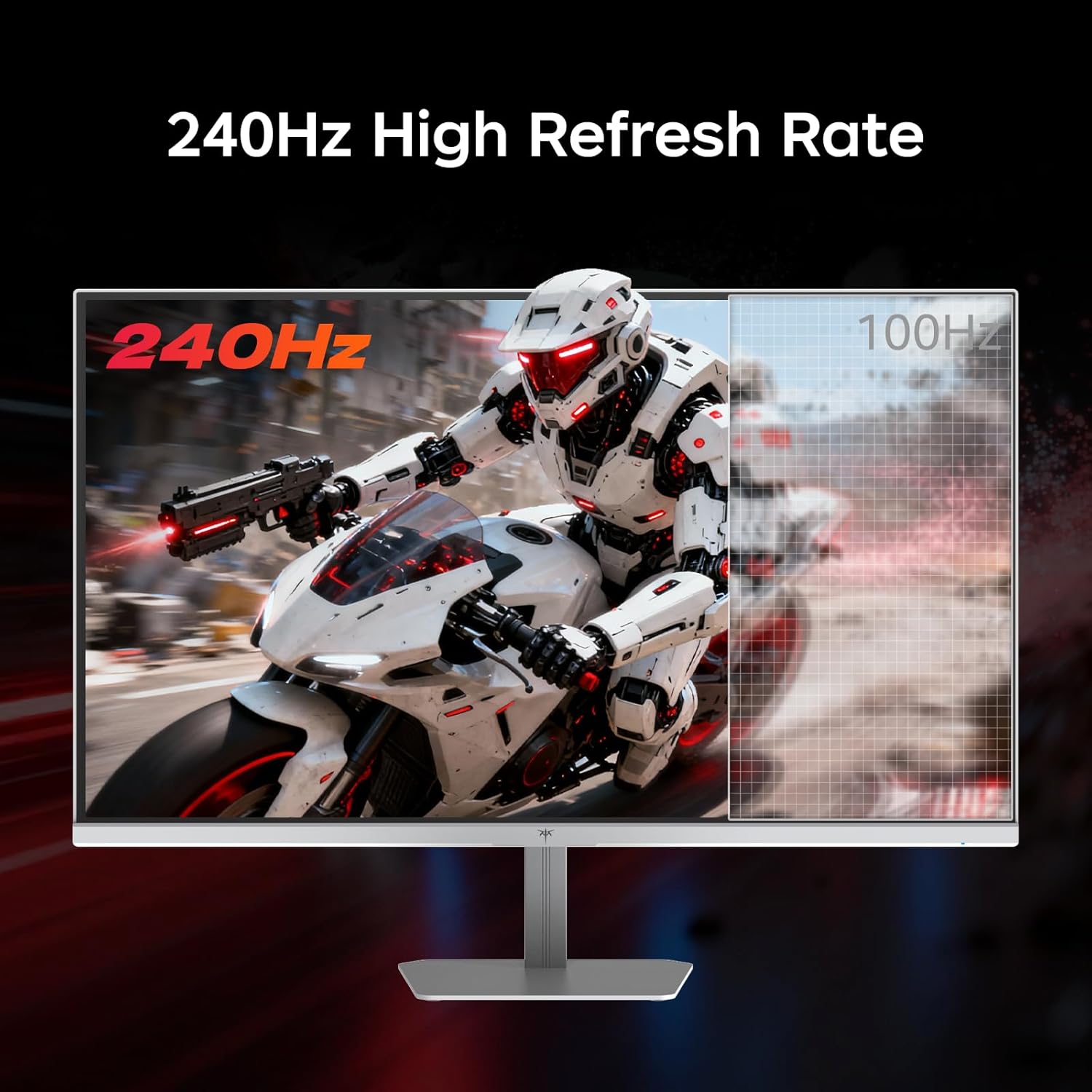 KTC 24 Inch 240Hz Gaming Monitor, FHD 1080p PC Computer Monitor with Fast IPS Panel, 1ms Adaptive Sync, HDR400, 116% sRGB, HDMI/DP/USB2.0 Port, Tilt Adjustment, VESA, Eye Care, White, H24F7