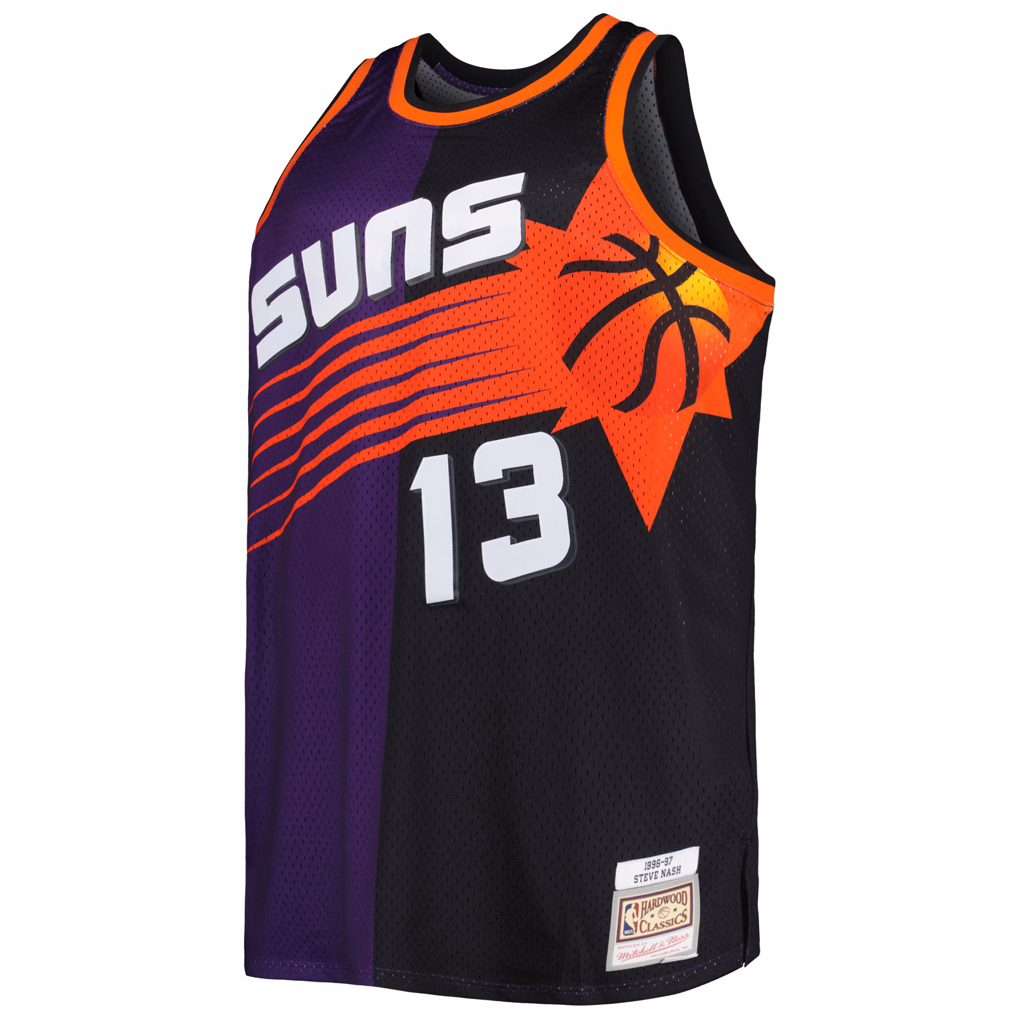 Steve Nash Phoenix Suns Mitchell & Ness Big & Tall Hardwood Classics 1996/97 Split Swingman Jersey - Purple/Black