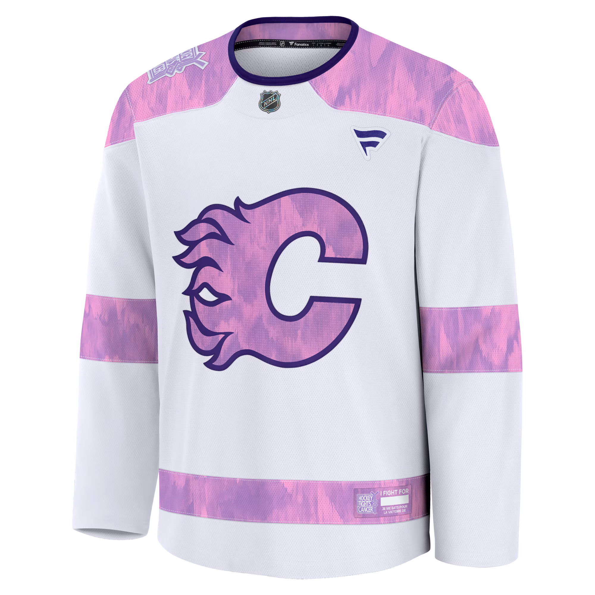 Calgary Flames Fanatics Hockey Fights Cancer Survivor Practice Jersey - White