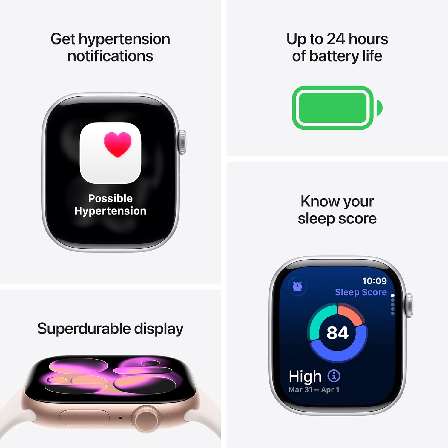 Apple Watch Series 11 GPS 42mm Smartwatch with Jet Black Aluminum Case with Black Sport Band - S/M. Sleep Score, Fitness Tracker, Health Monitoring, Always-On Display, Water Resistant
