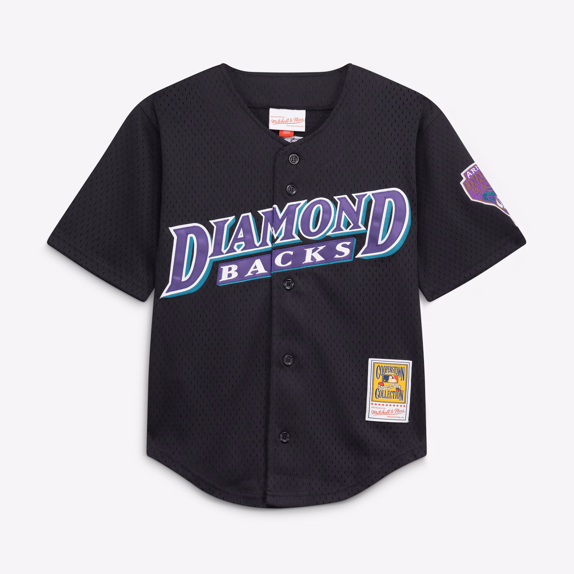 Randy Johnson Arizona Diamondbacks Mitchell & Ness Youth Cooperstown Collection Mesh Batting Practice Jersey - Black